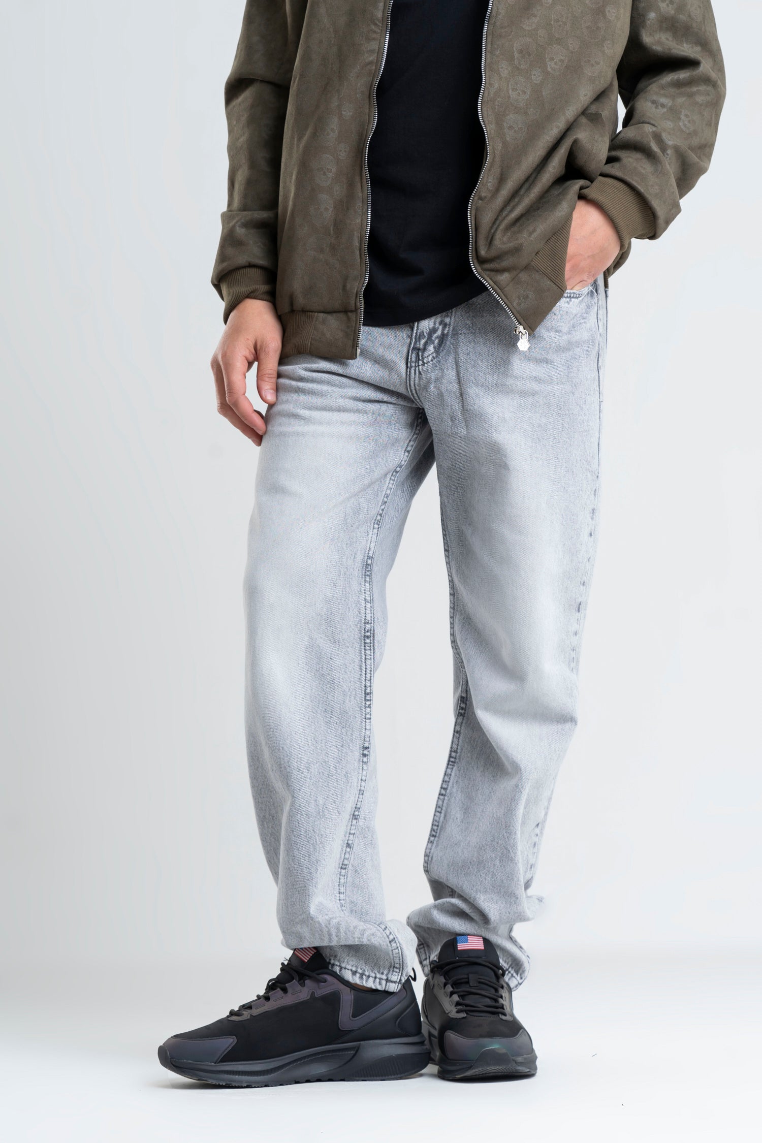 Plain Wide Leg Jeans