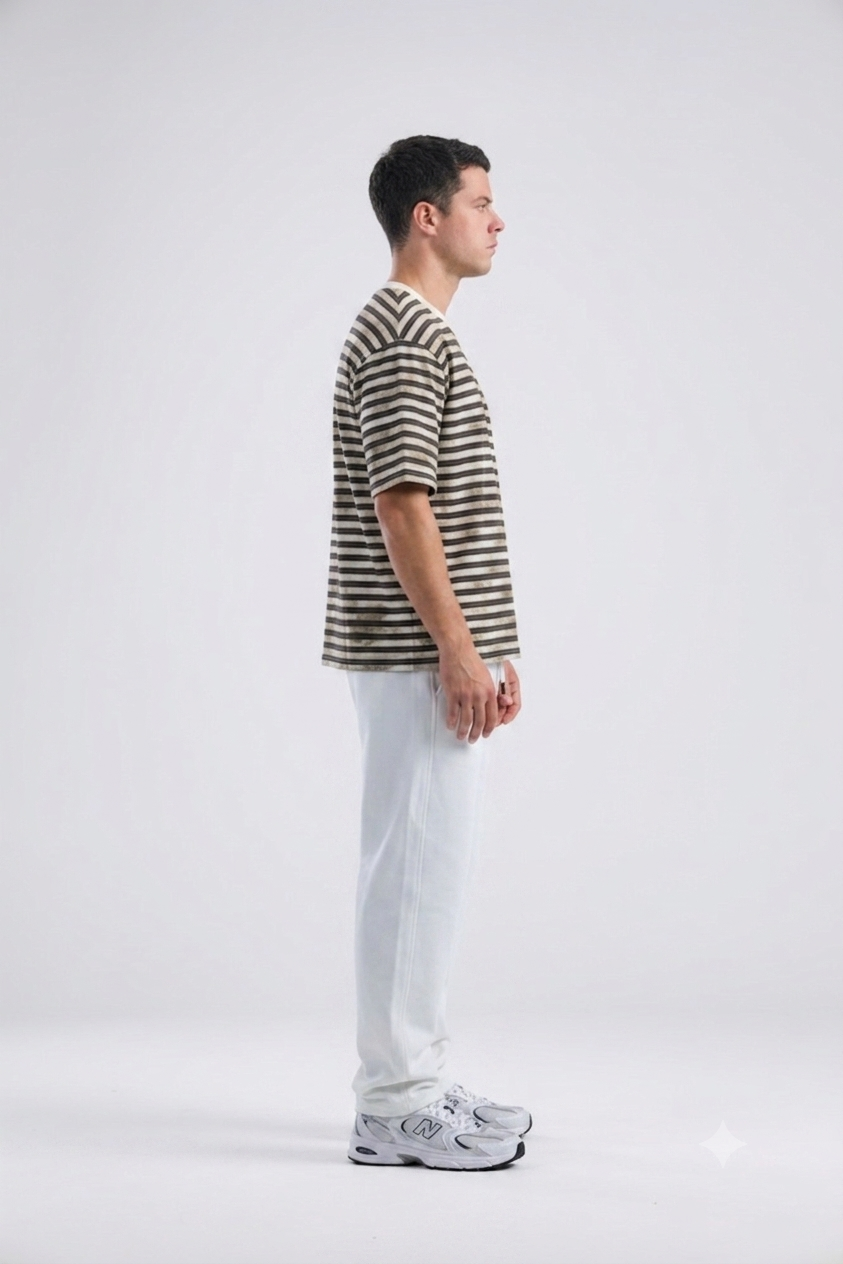 Vintage Stripe Tee – Brown Edition