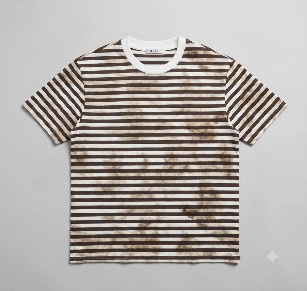 Vintage Stripe Tee – Brown Edition