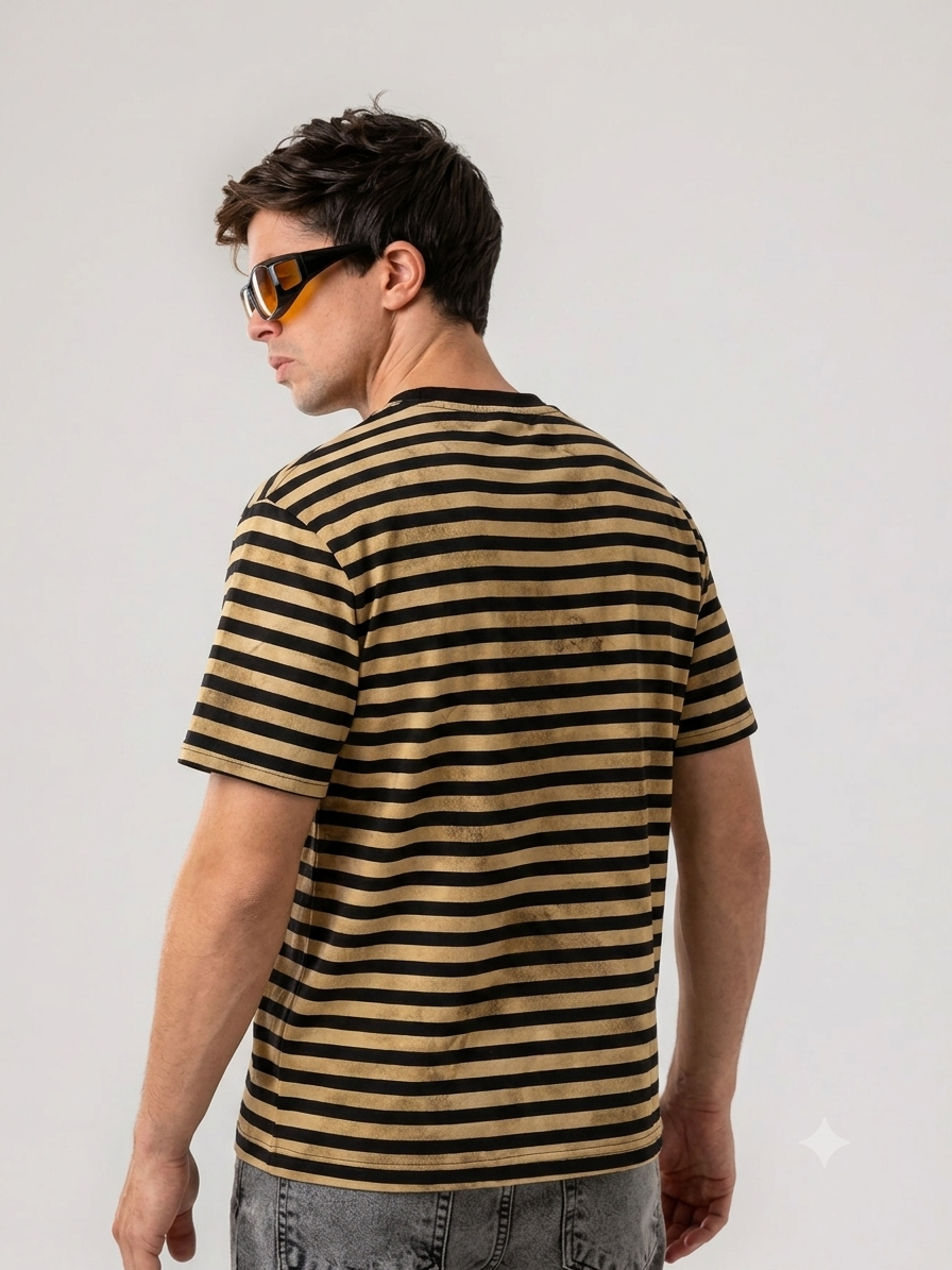 Vintage Stripe Tee – Brown Edition