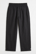 Linen Ease Wide-Leg Pants – Charcoal Edition