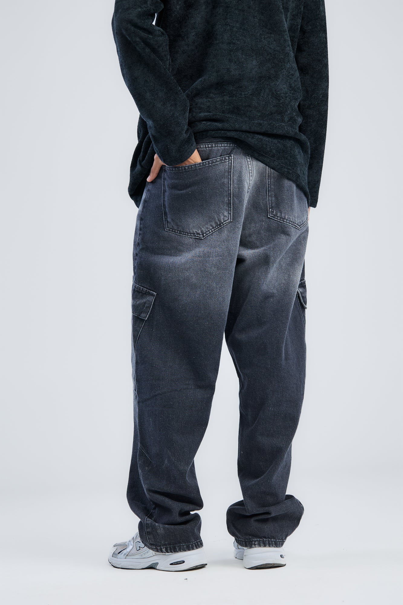 Balloon Fit Cargo Washed Denim