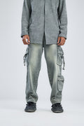 Vintage Grey Utility Cargo Denim