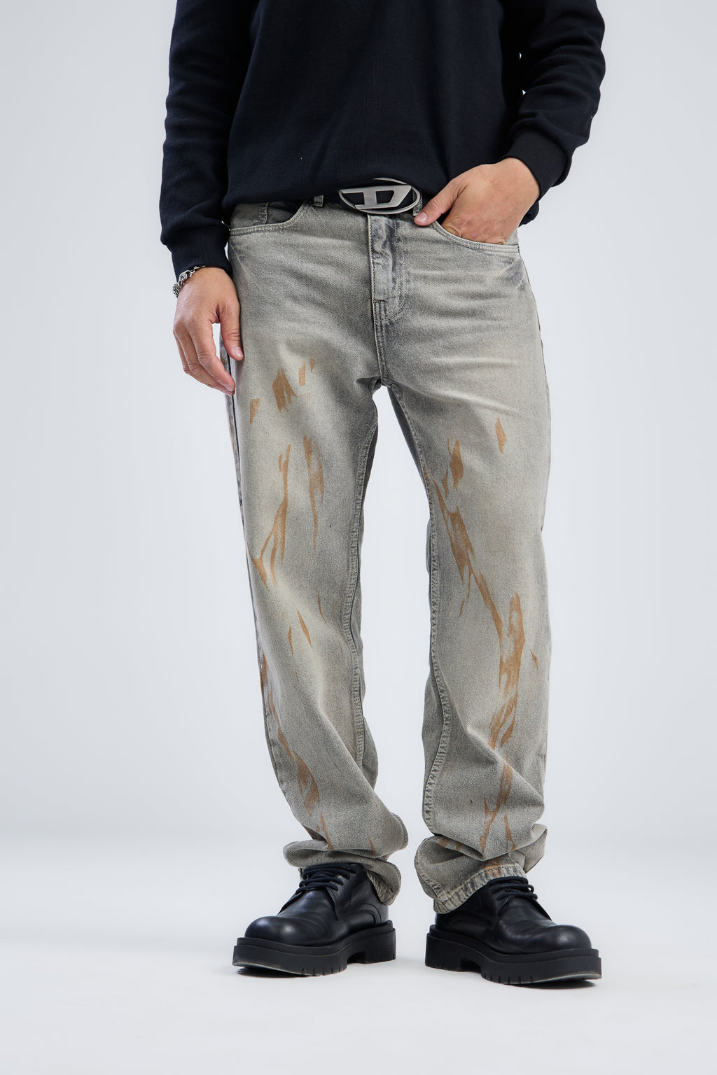 Greasy Wide leg Fit Denim