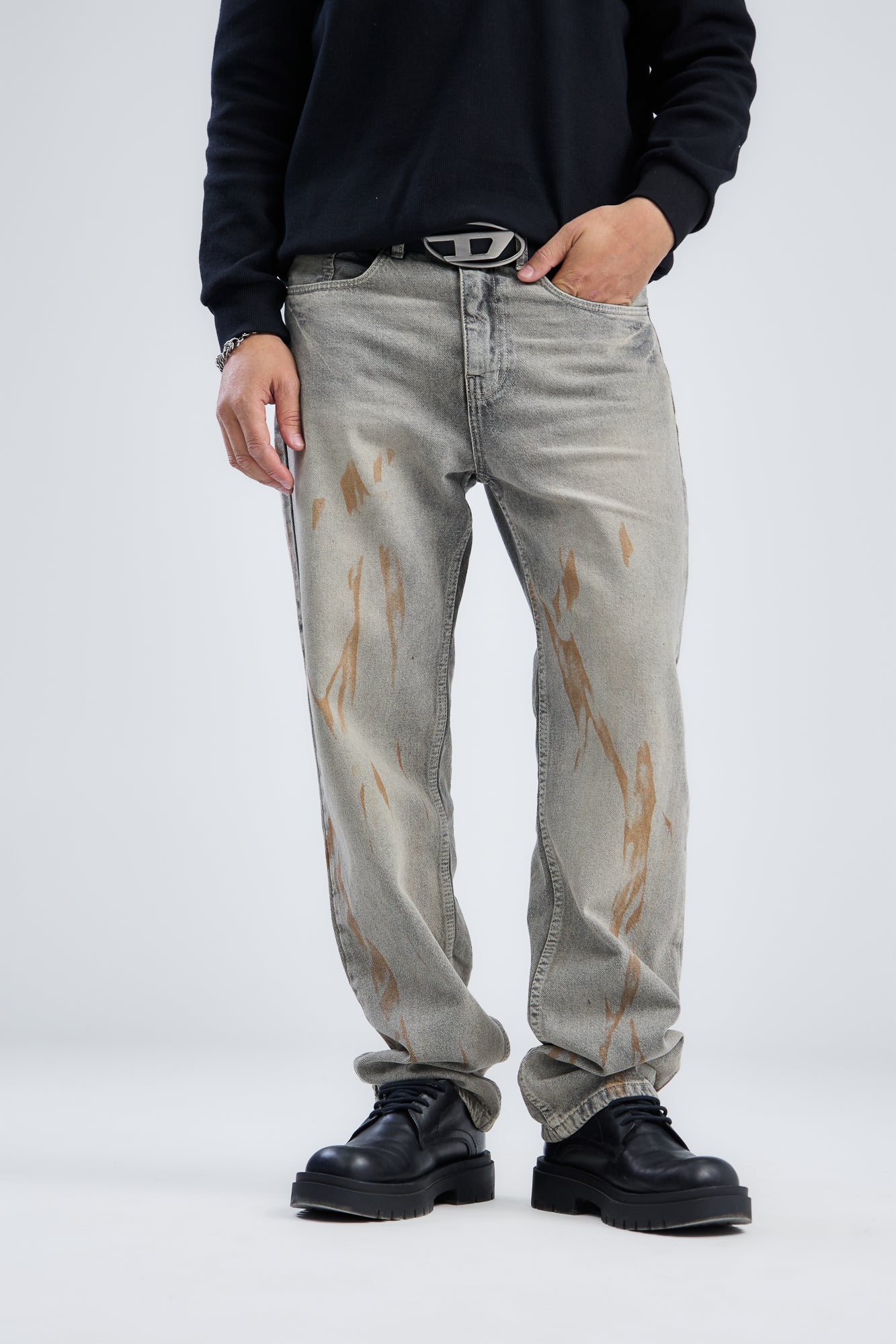 Greasy Wide leg Fit Denim
