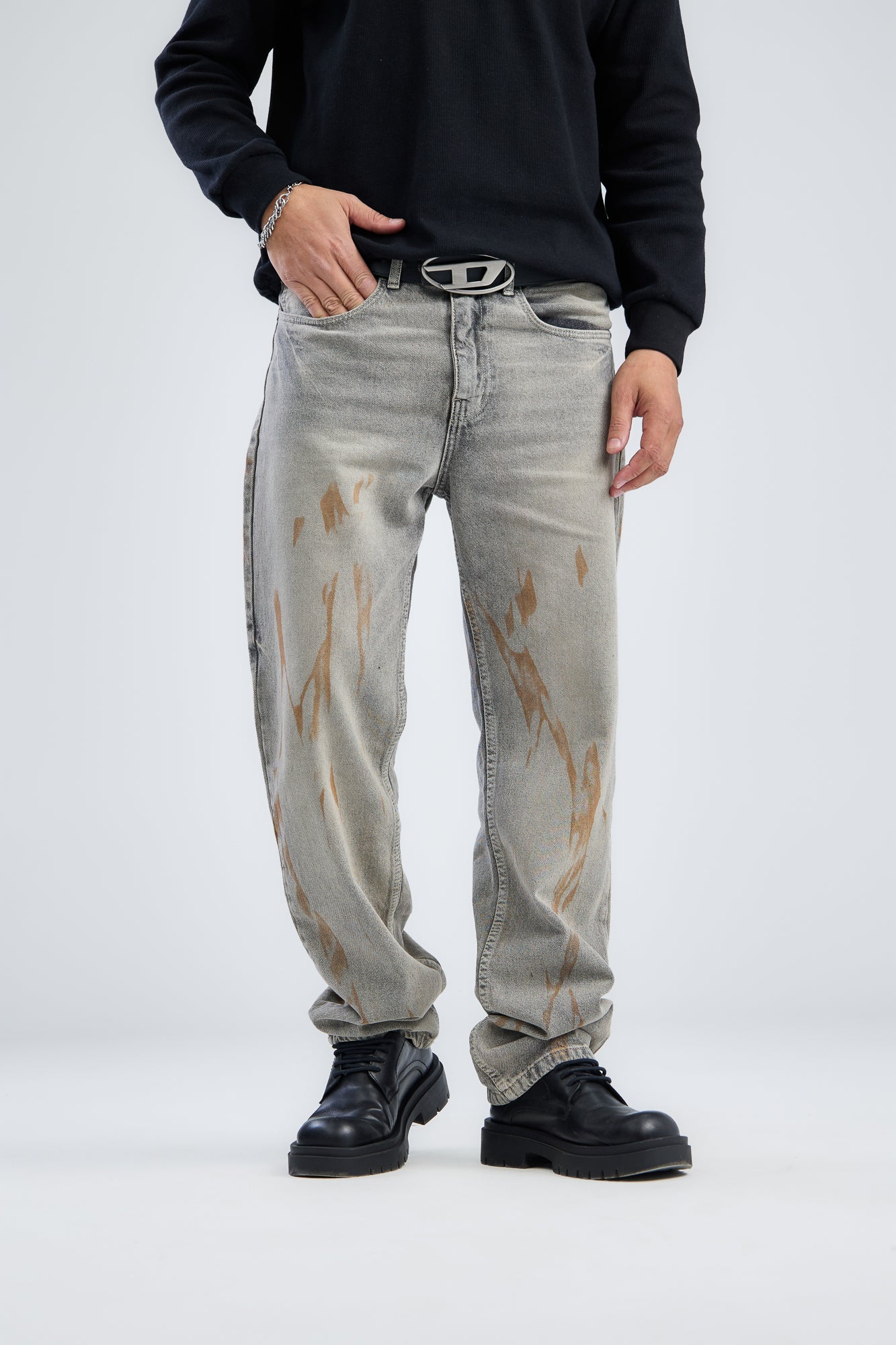 Greasy Wide leg Fit Denim