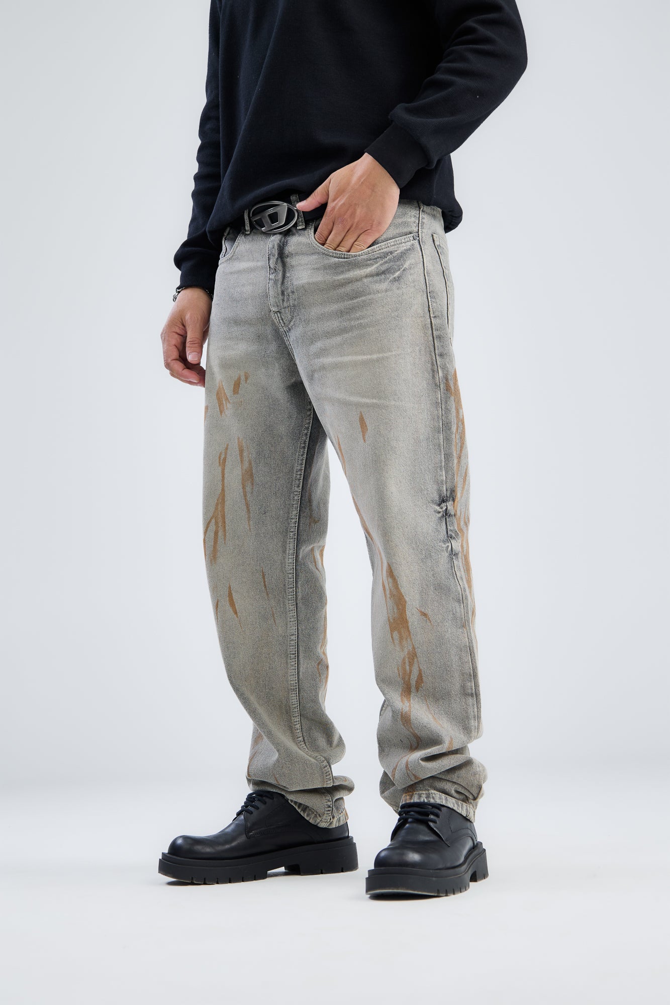 Greasy Wide leg Fit Denim