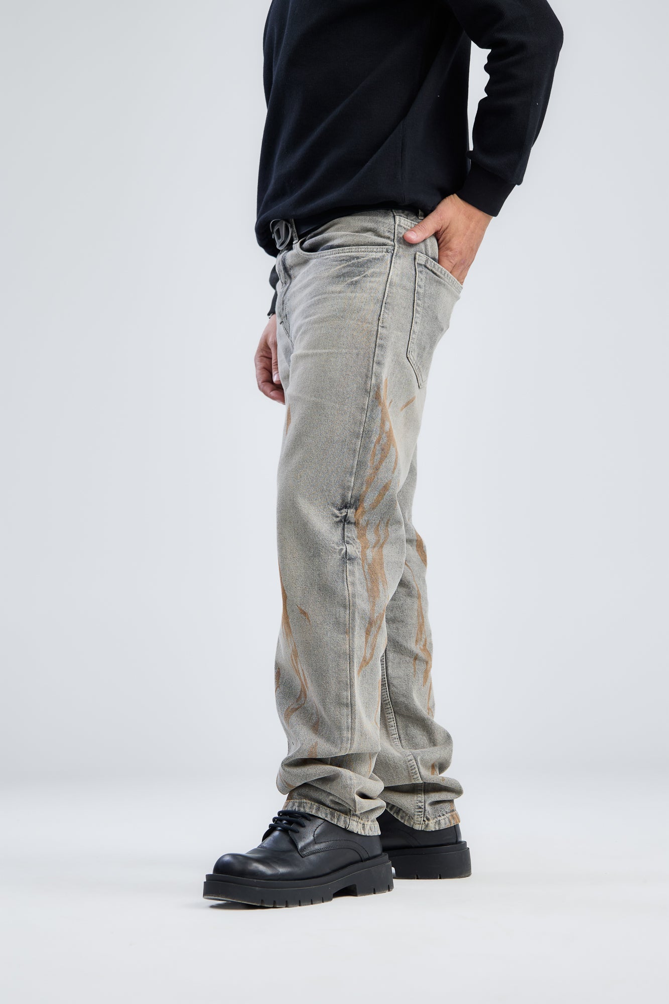 Greasy Wide leg Fit Denim