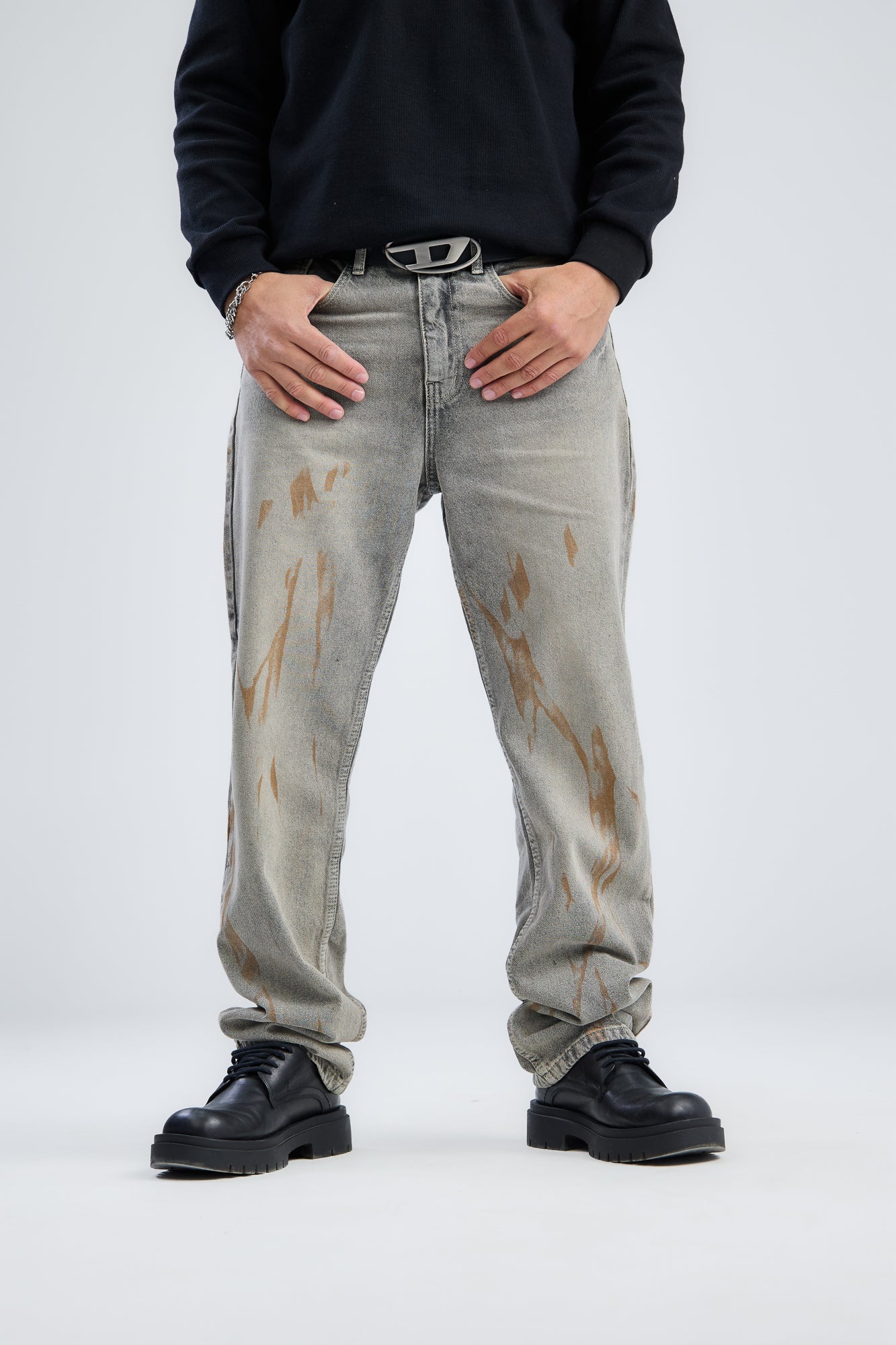 Greasy Wide leg Fit Denim