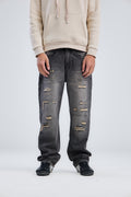 Skater Ripped Dirty Wash Denim
