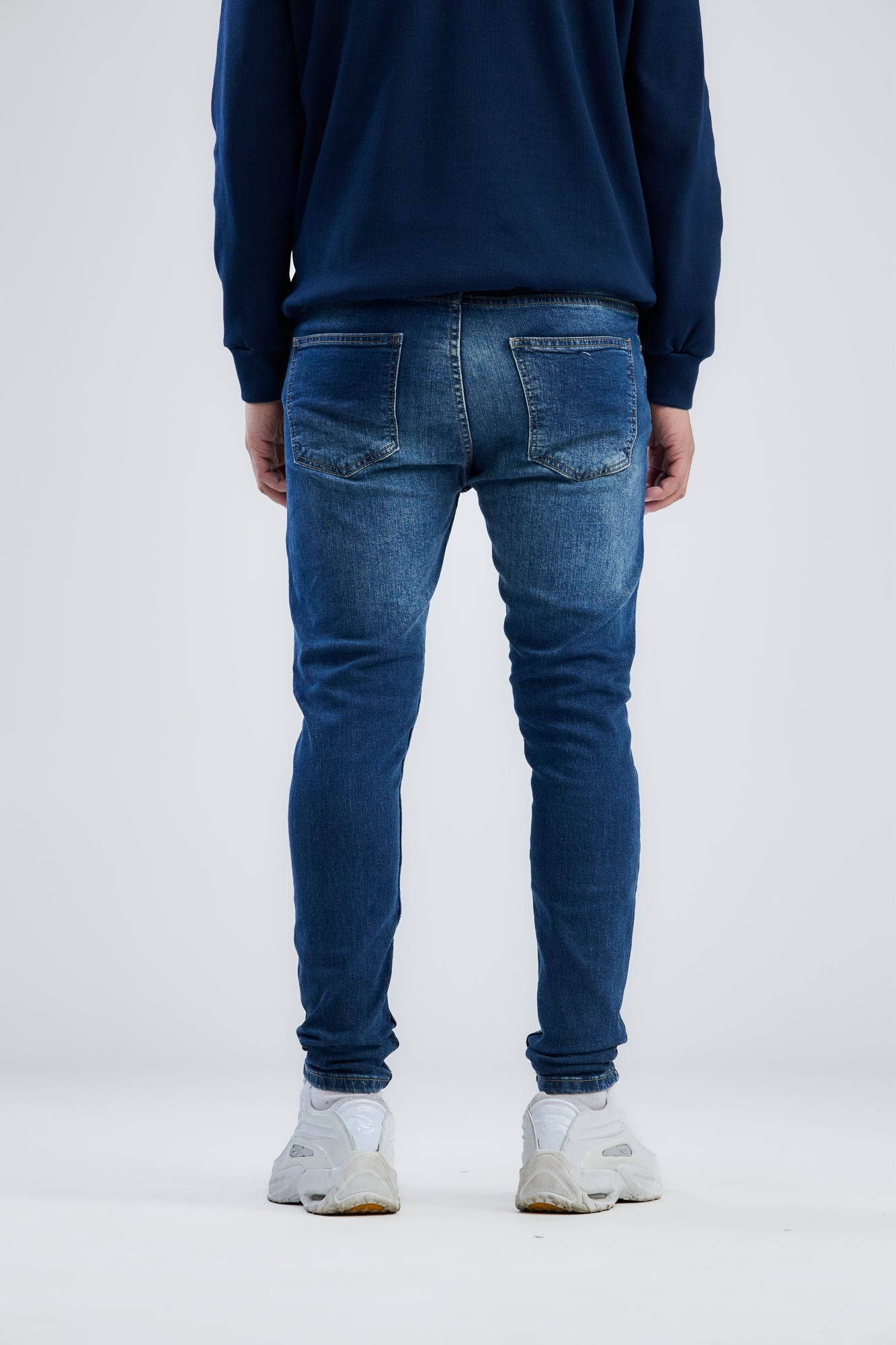 Washed Slim Fit Denim With Scratches