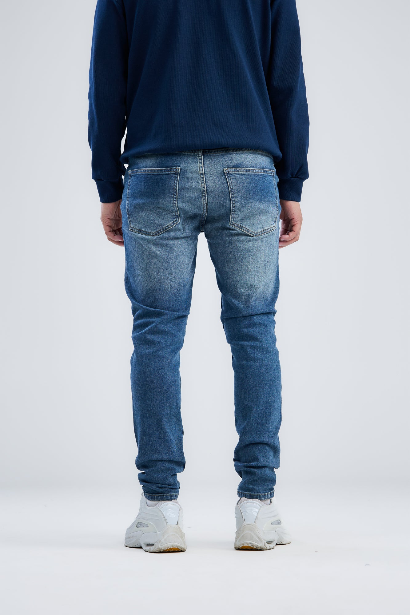 Washed Slim Fit Denim With Scratches