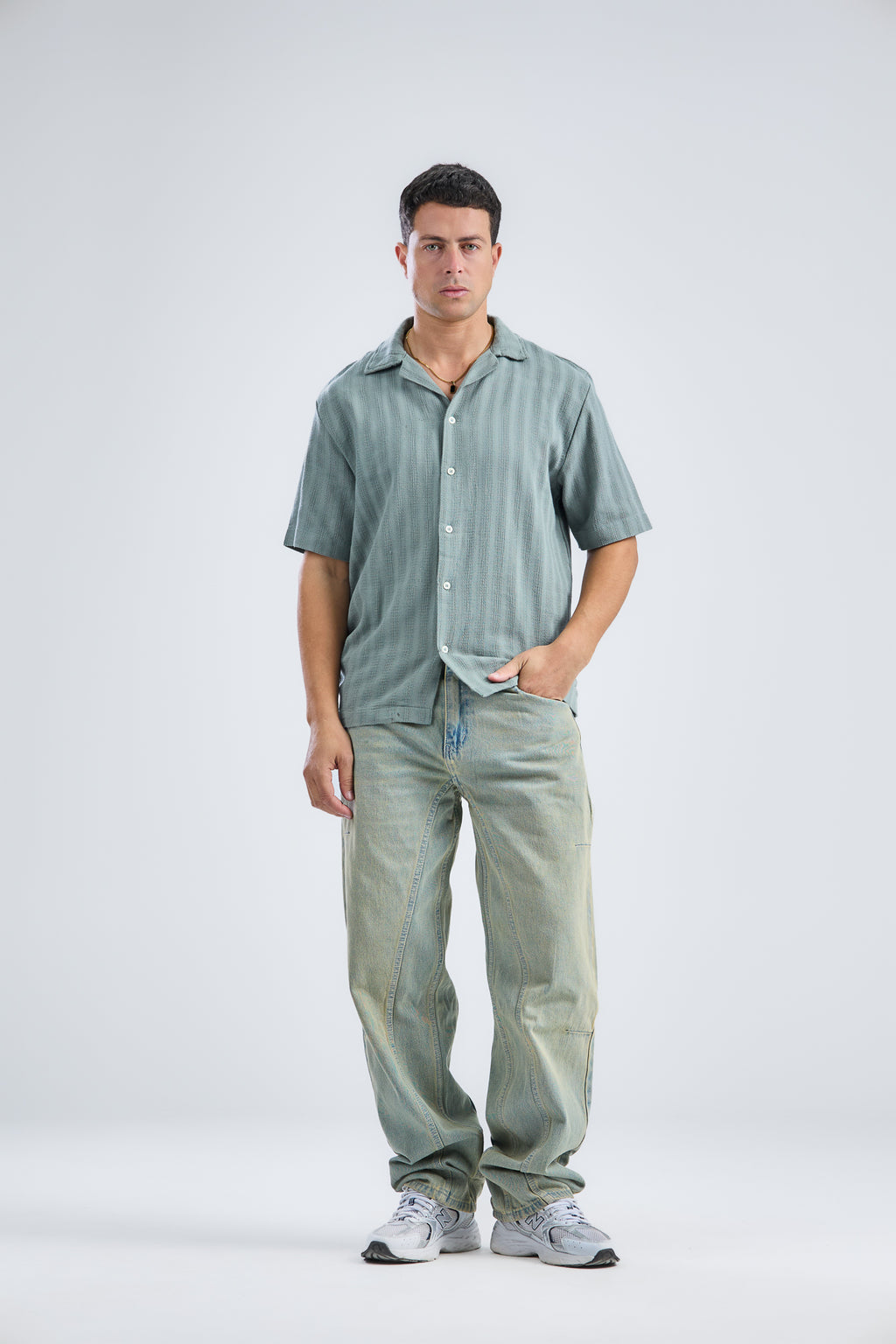 Striped-Knit Shirt Regular-Fit