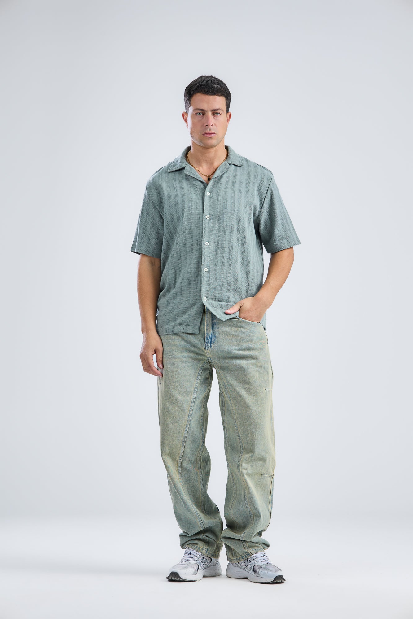 Striped-Knit Shirt Regular-Fit