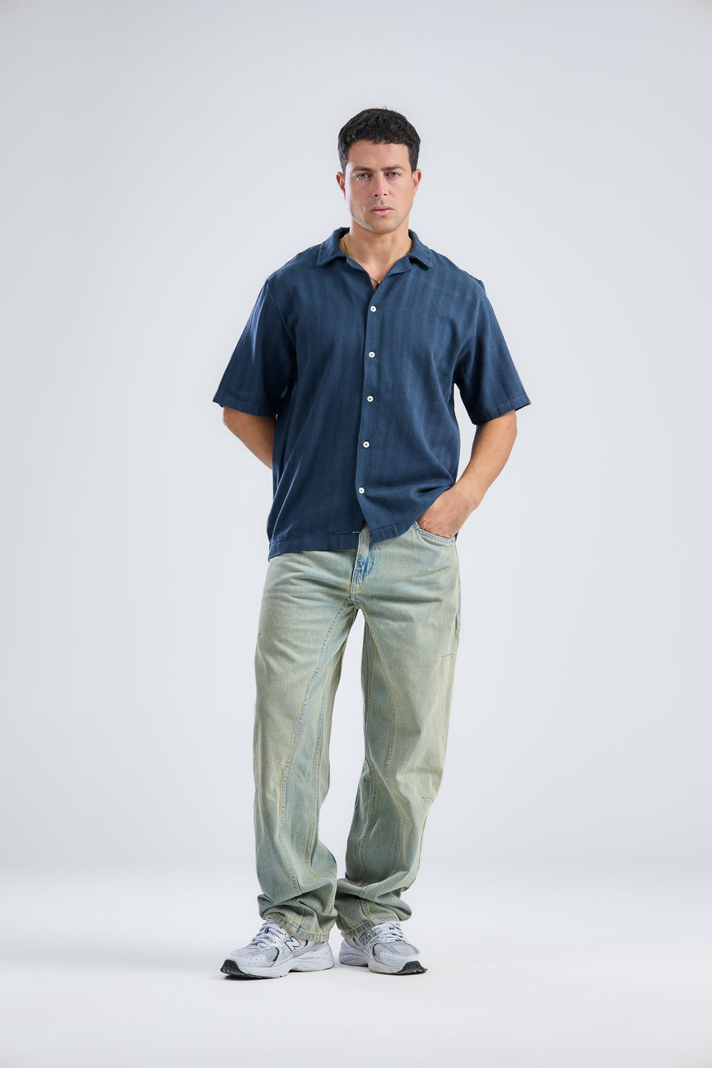 Striped-Knit Shirt Regular-Fit