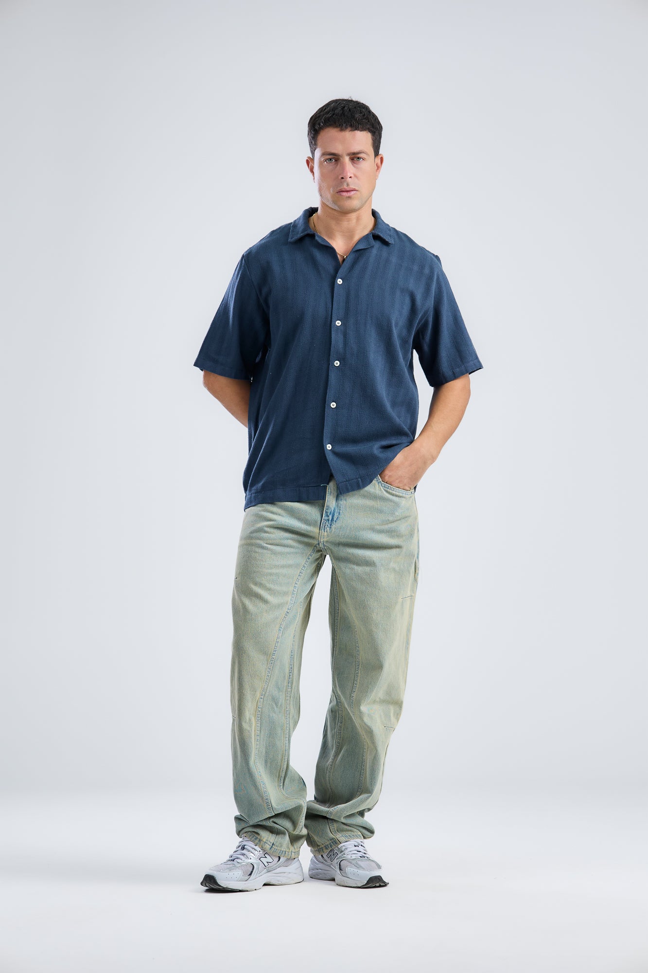 Striped-Knit Shirt Regular-Fit