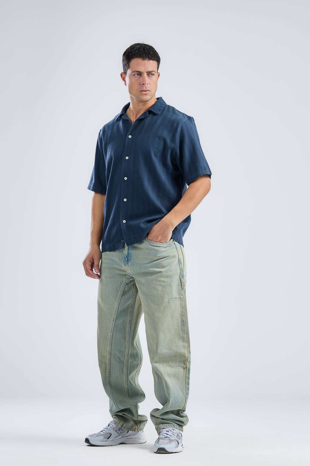 Striped-Knit Shirt Regular-Fit