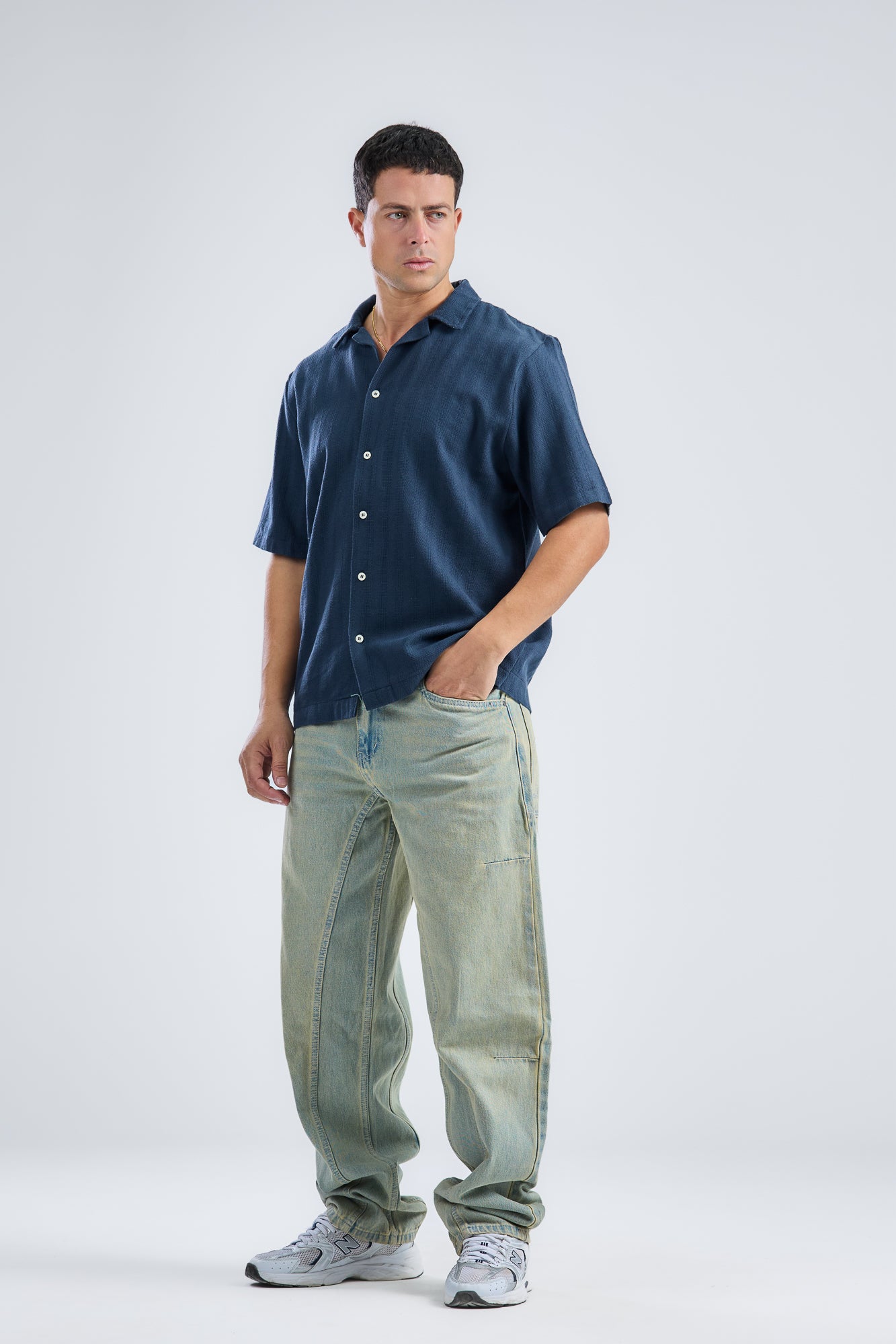 Striped-Knit Shirt Regular-Fit
