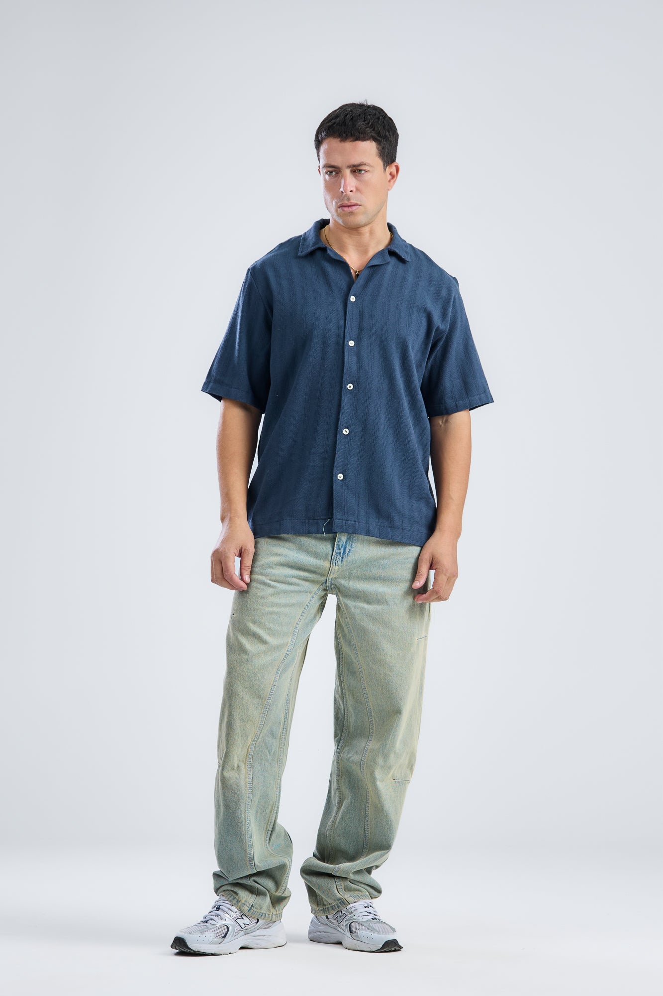 Striped-Knit Shirt Regular-Fit