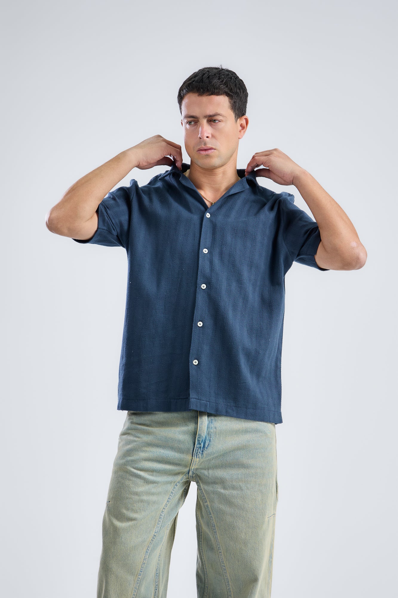 Striped-Knit Shirt Regular-Fit