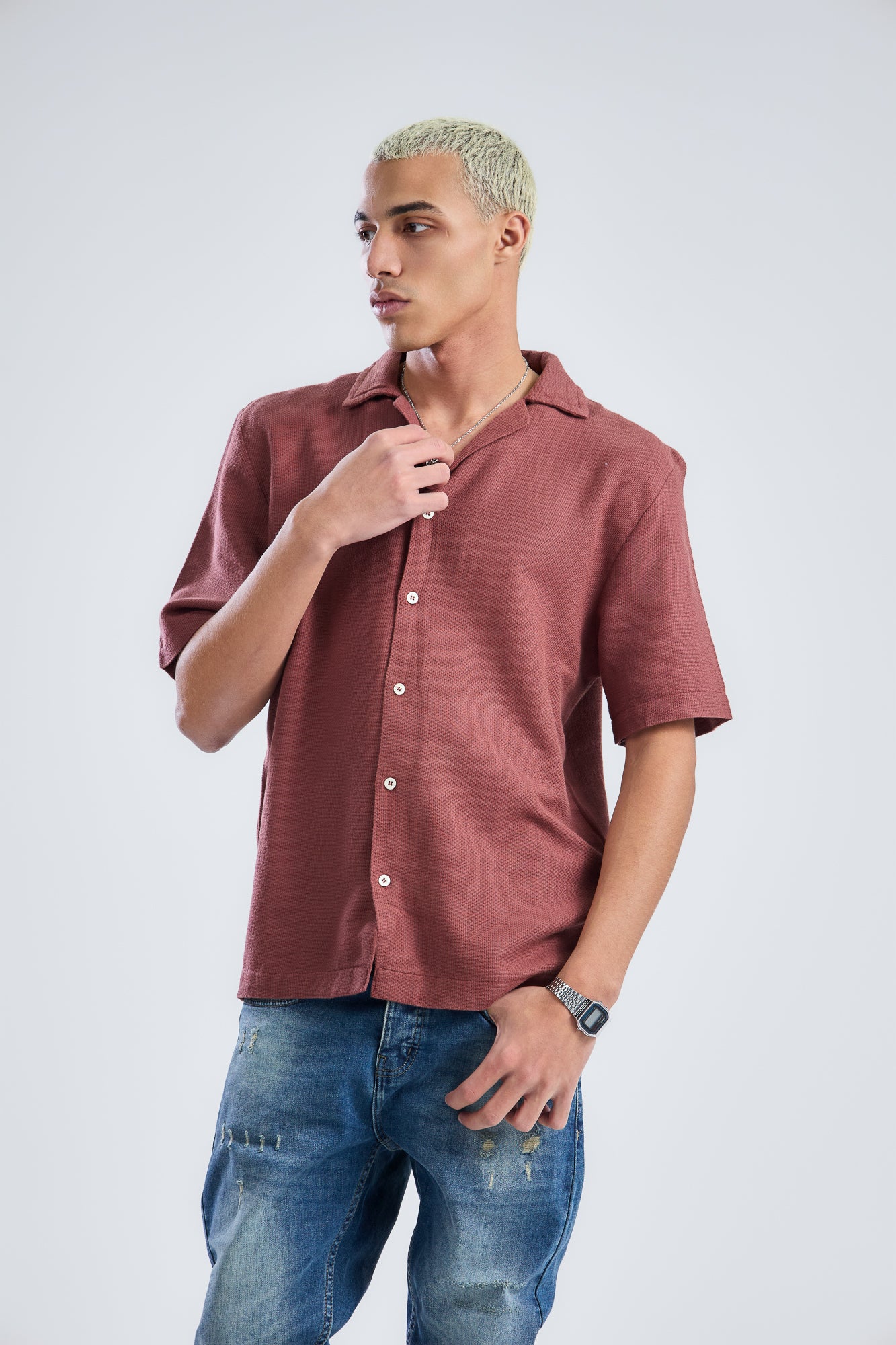 Causal-Knit Shirt Regular-Fit