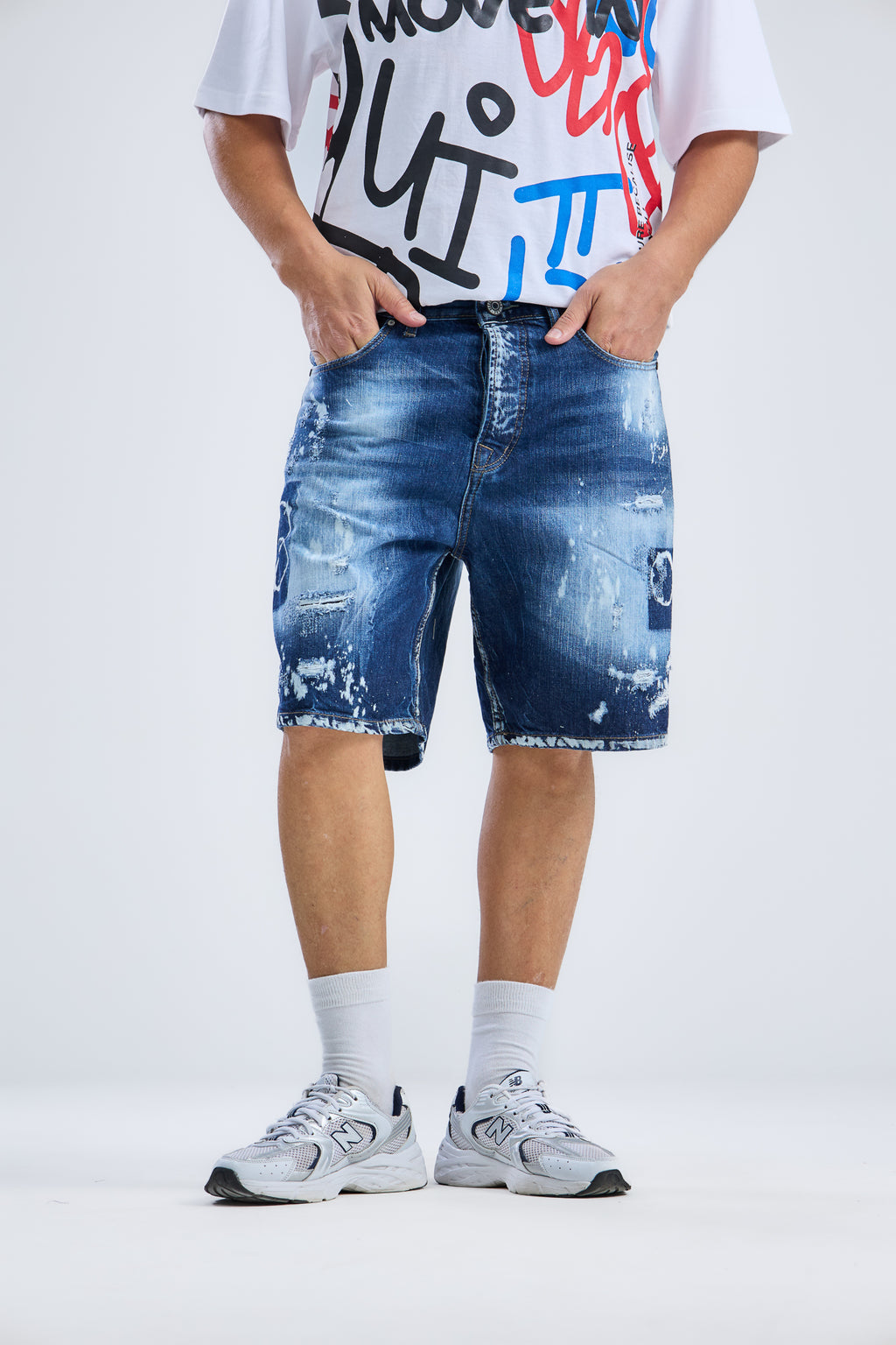 Denim Washed Blue Shorts