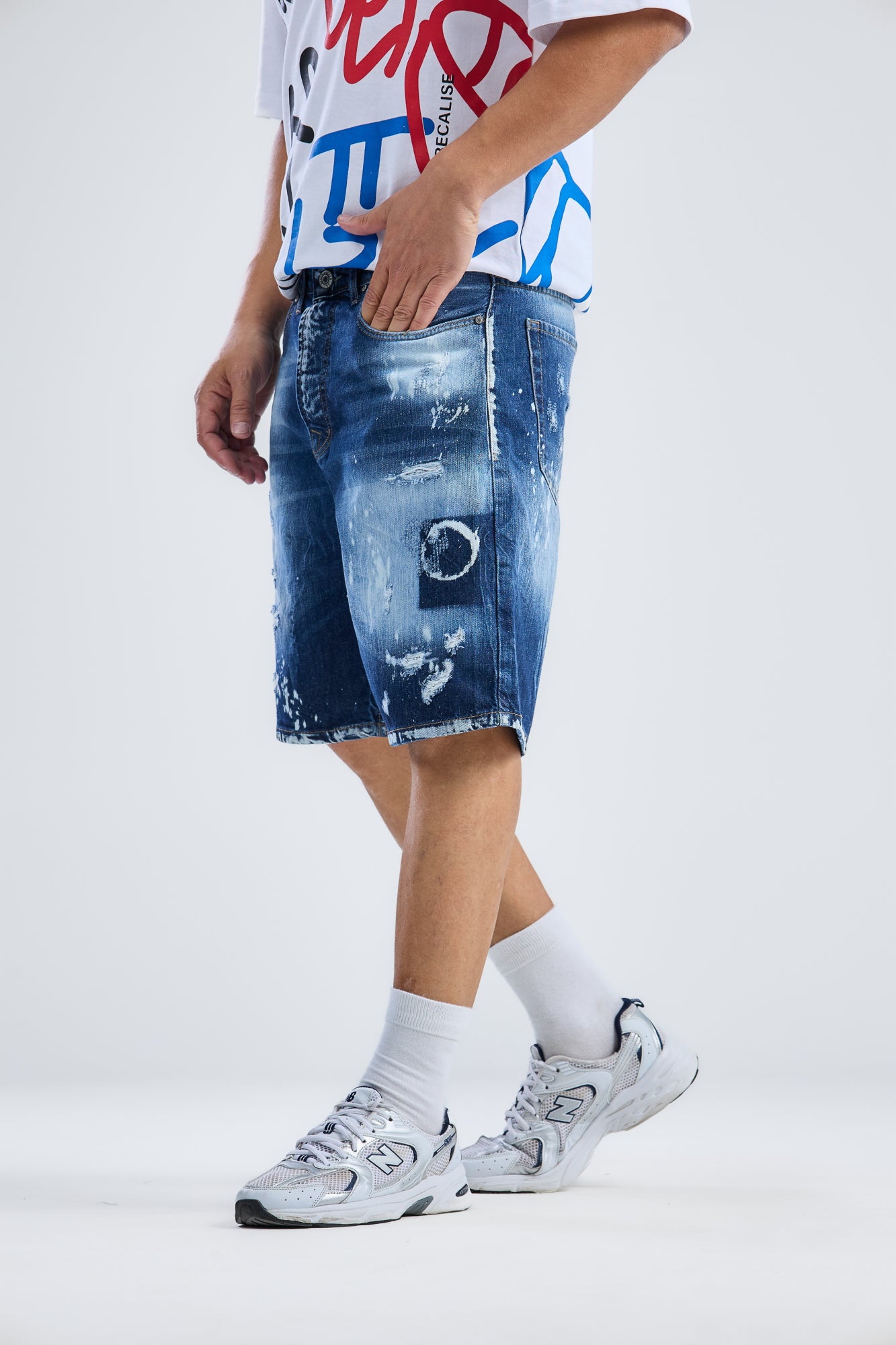 Denim Washed Blue Shorts