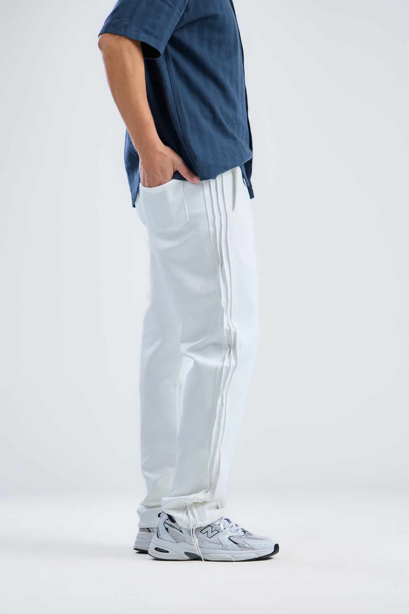 Stripe White Sweatpants