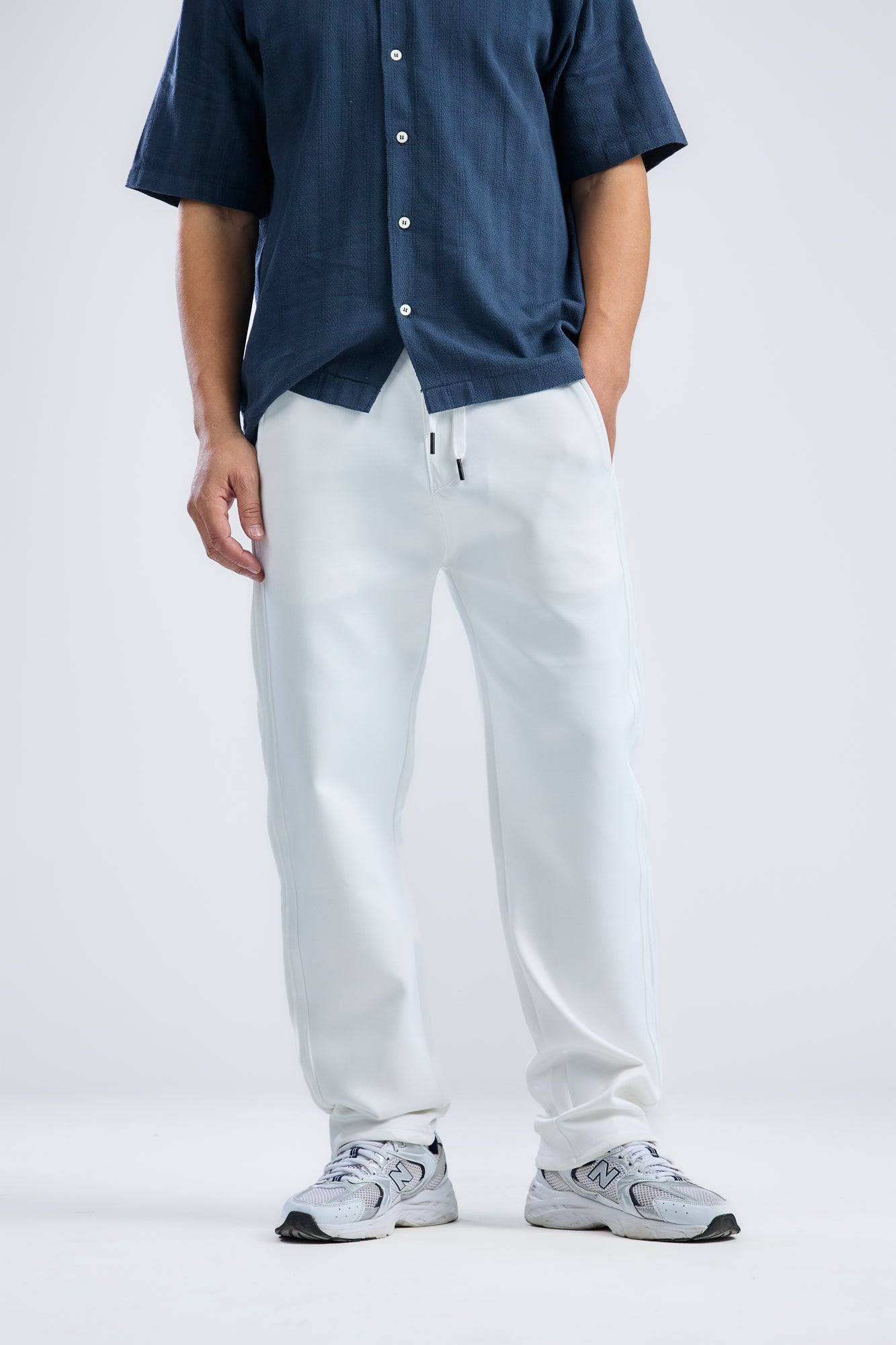 Stripe White Sweatpants
