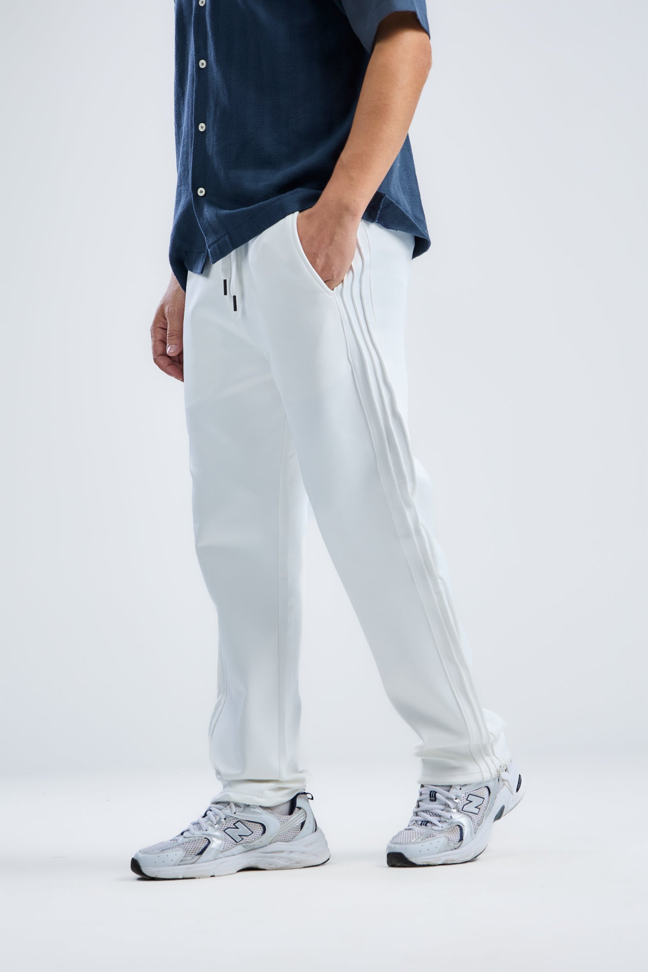 Stripe White Sweatpants