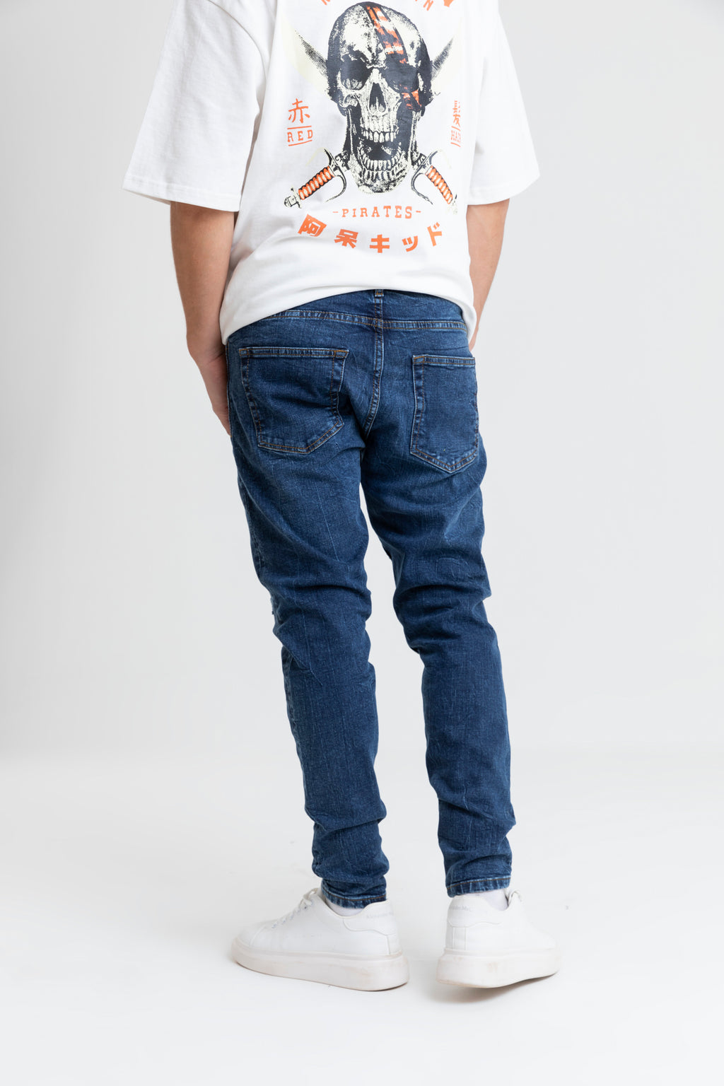 RIPPED BLUE JEANS SLIM FIT