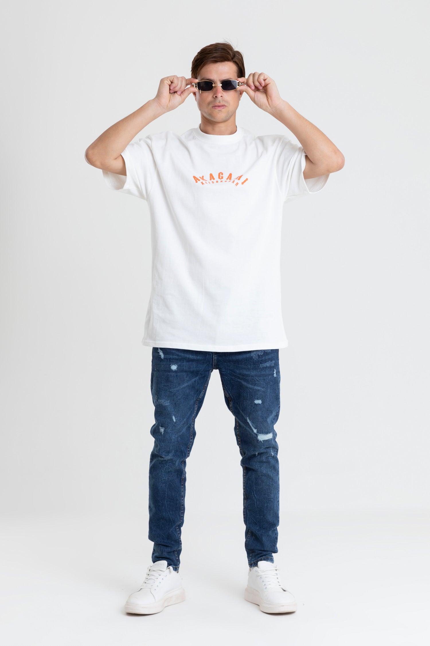 RIPPED BLUE JEANS SLIM FIT