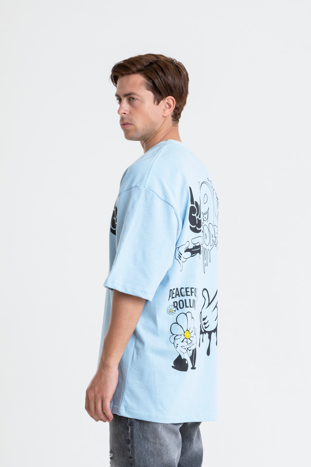 BACK & FRONT PRINTED T-SHIRT OVERSIZED
