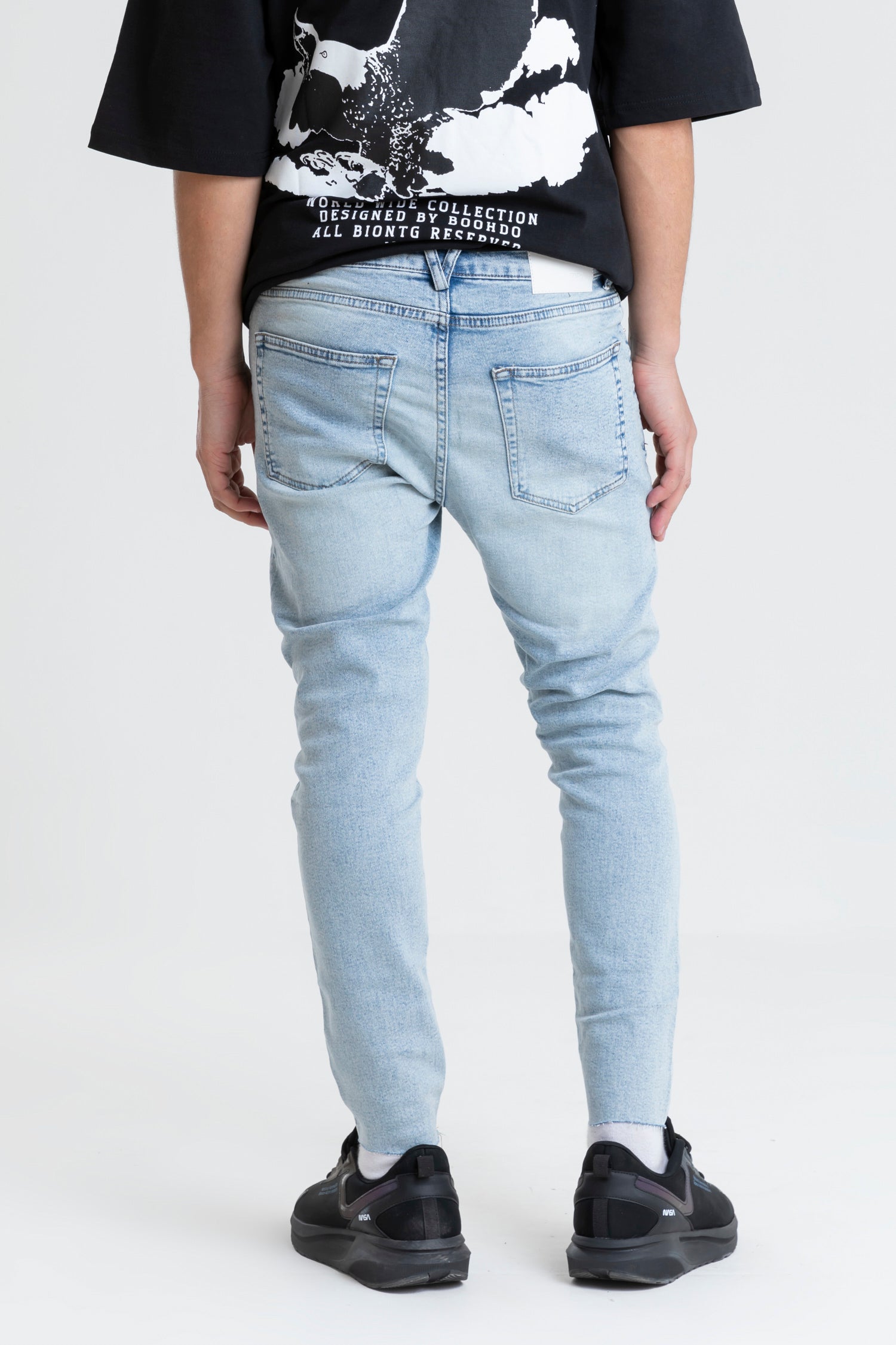 UNFINISHED RIPPED ICED JEANS SKINNY FIT