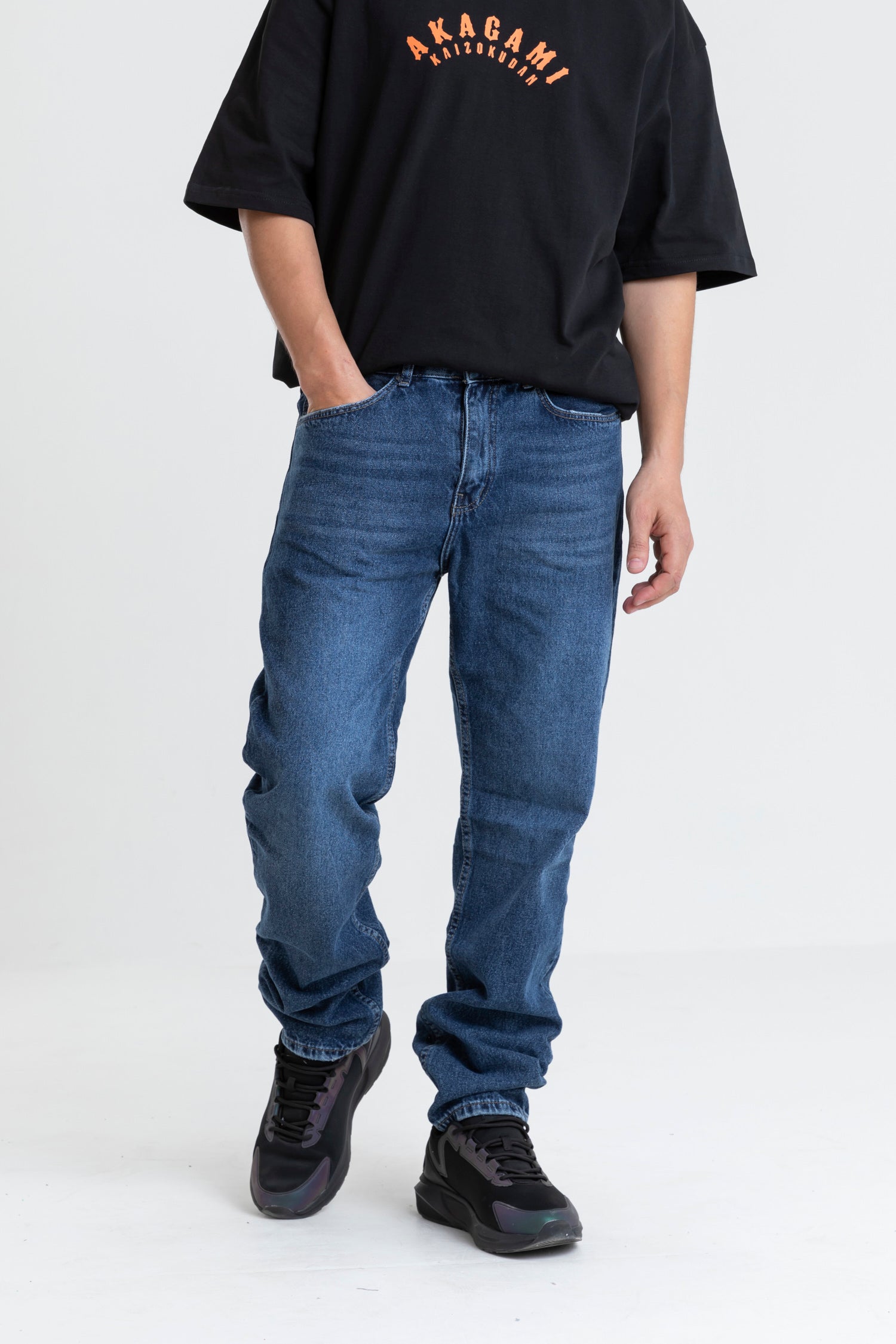 Plain Wide Leg Jeans