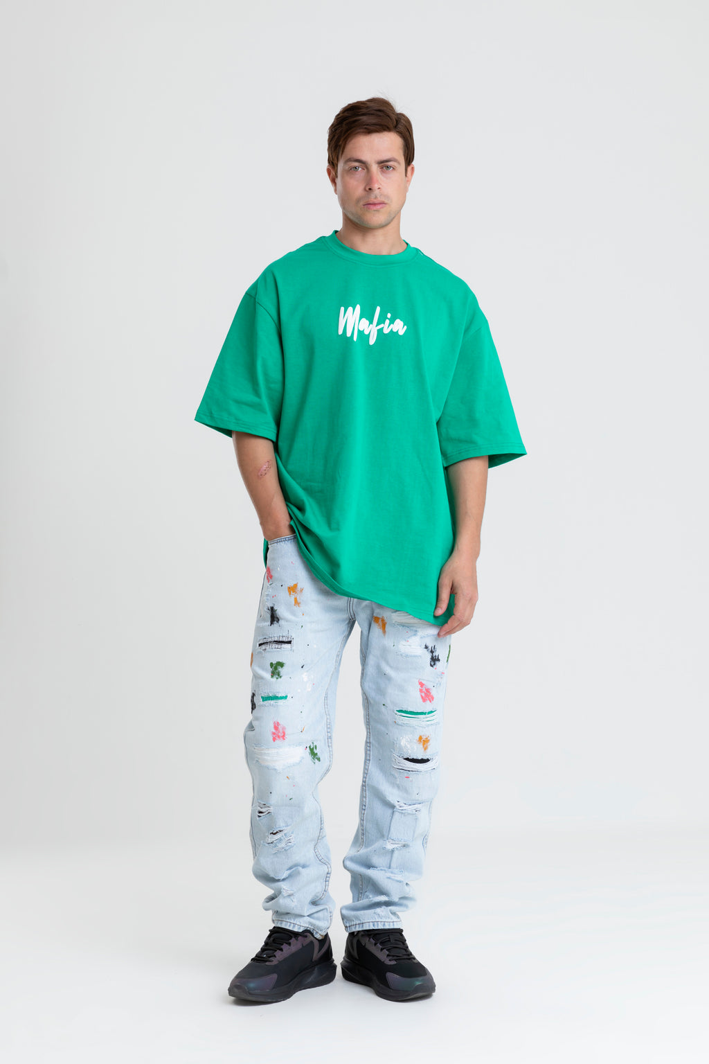LETS ESCAPE FROM REALITY PRINTED T-SHIRT OVERSIZED