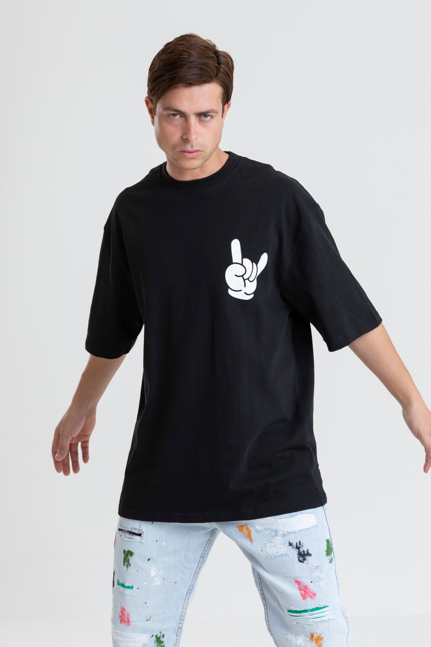 BACK & FRONT PRINTED T-SHIRT OVERSIZED