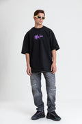 RIPPED WIDE LEG JEANS DARK GREY