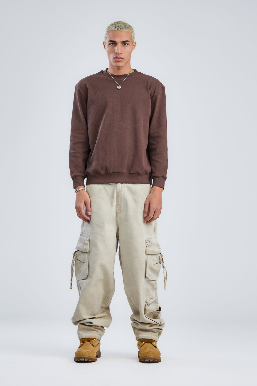 Basic Ribbed Trims Round T-Shirt