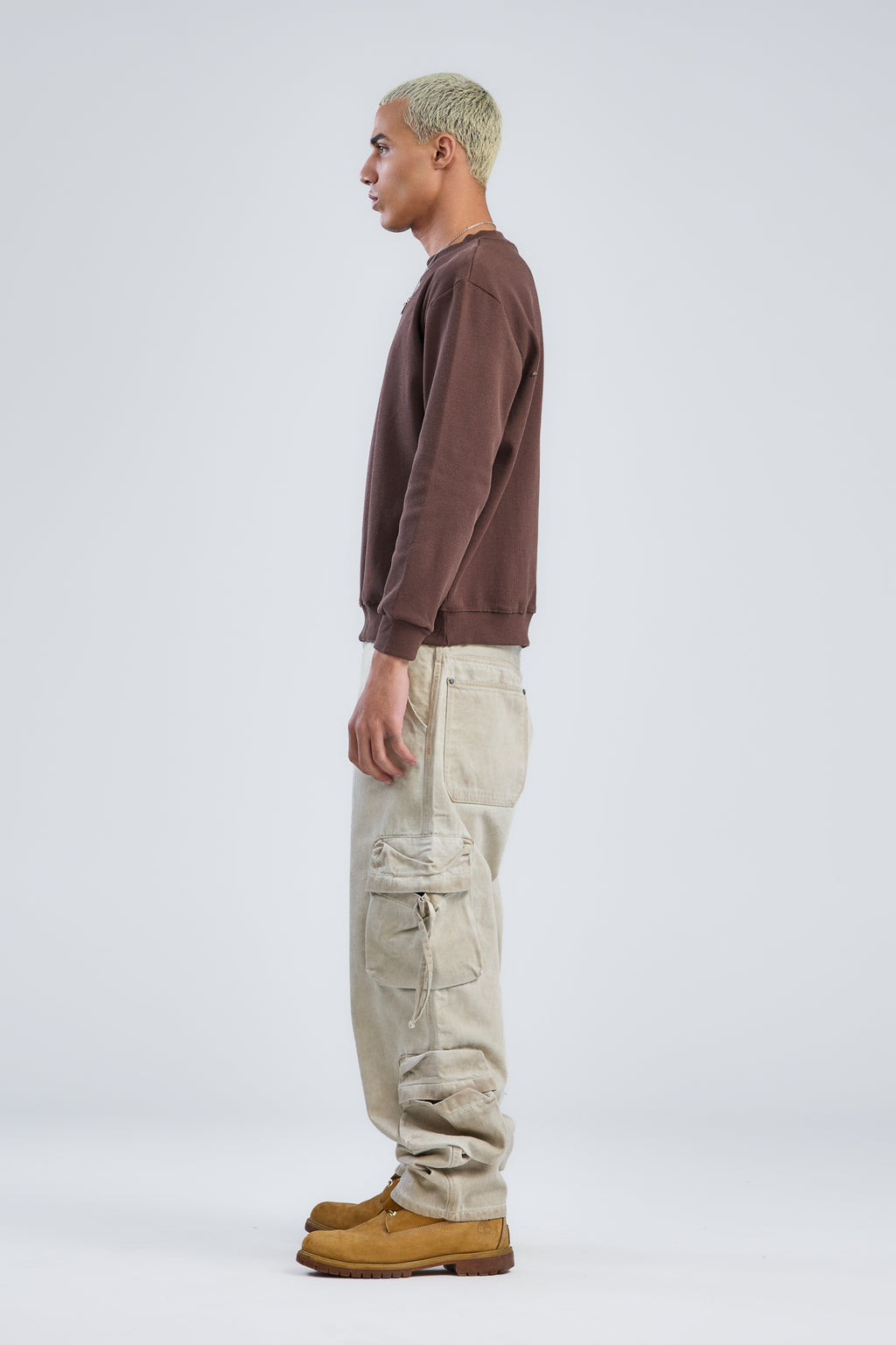 Basic Ribbed Trims Round T-Shirt