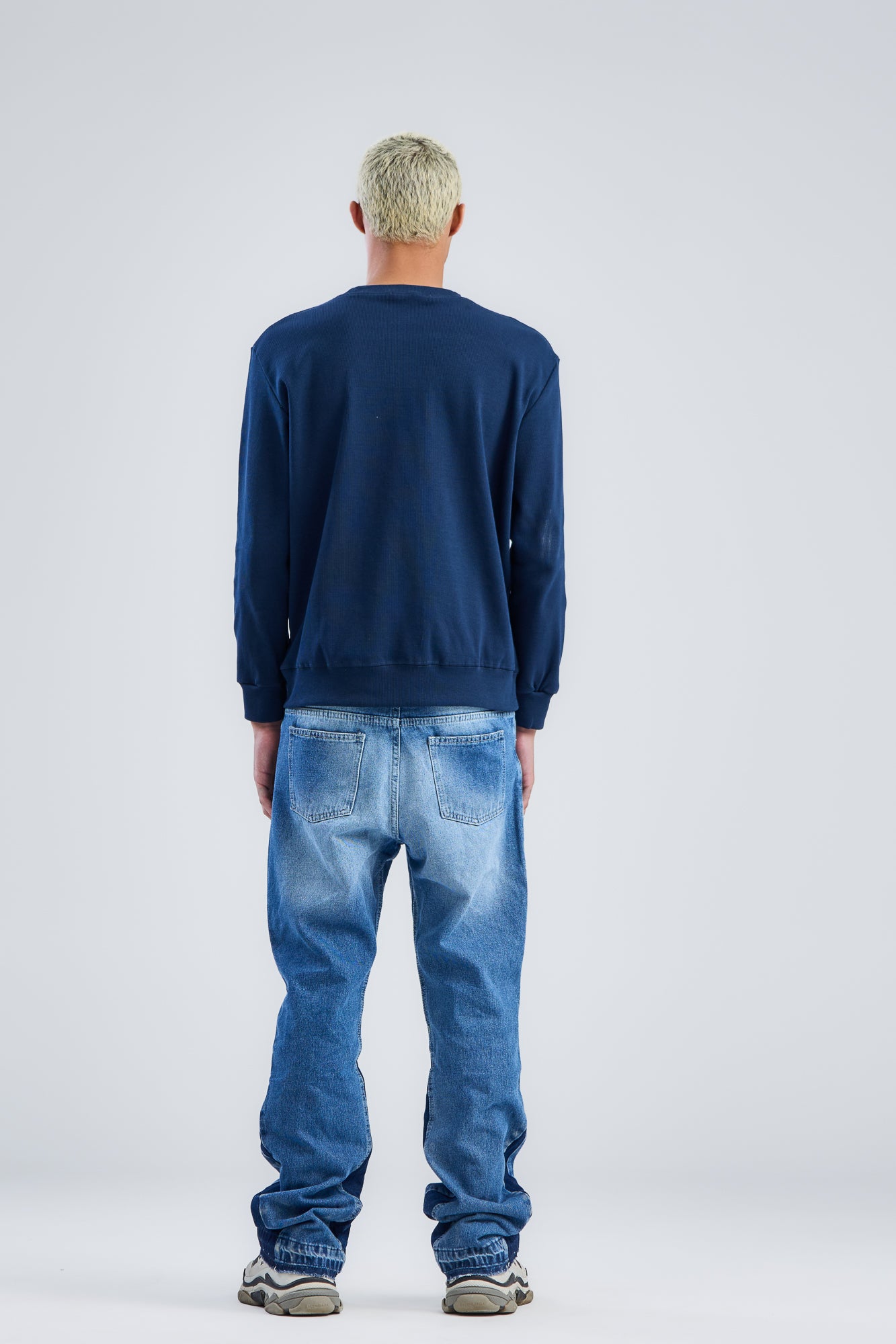 Basic Ribbed Trims Round T-Shirt