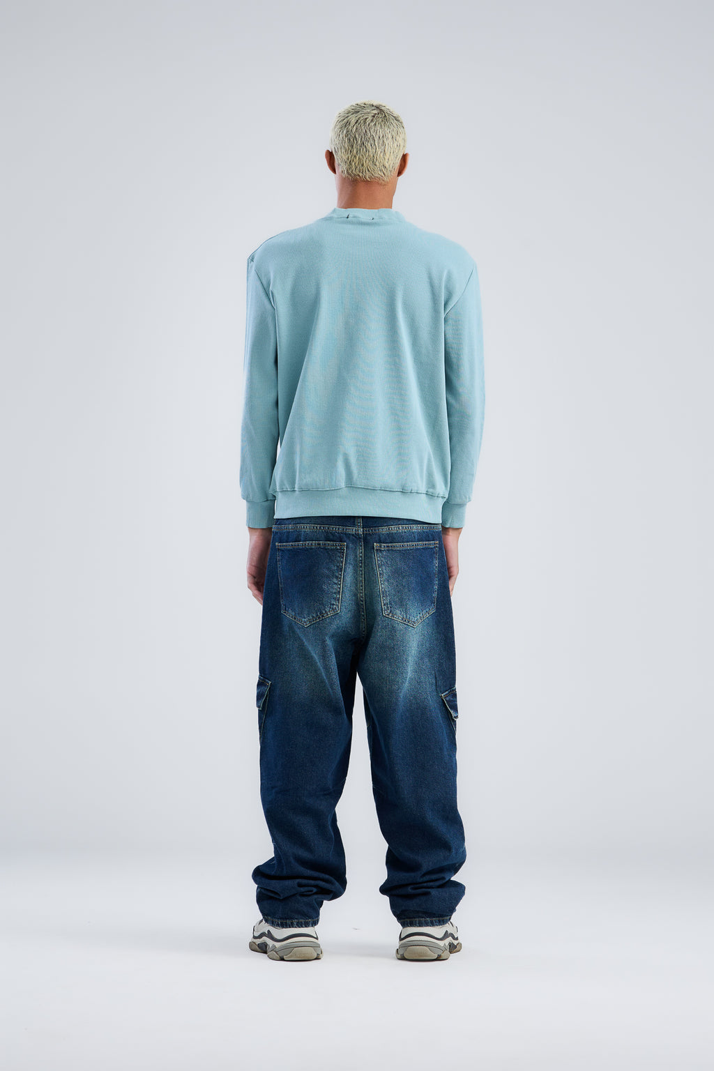 Basic Ribbed Trims Round T-Shirt