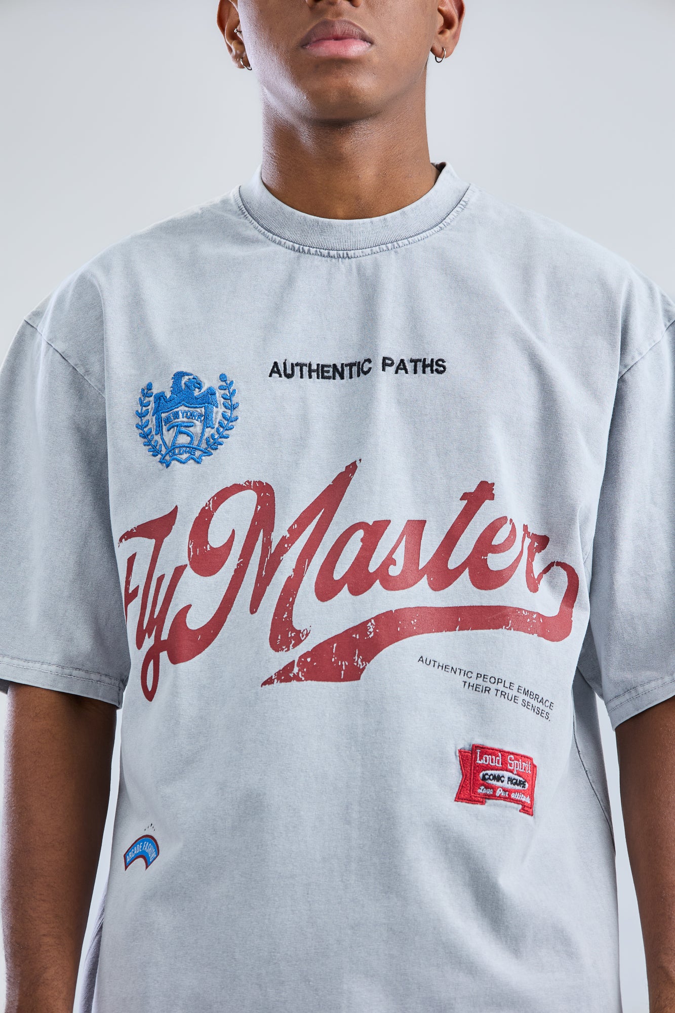 Authentic Paths T-shirt with embroidery on the front