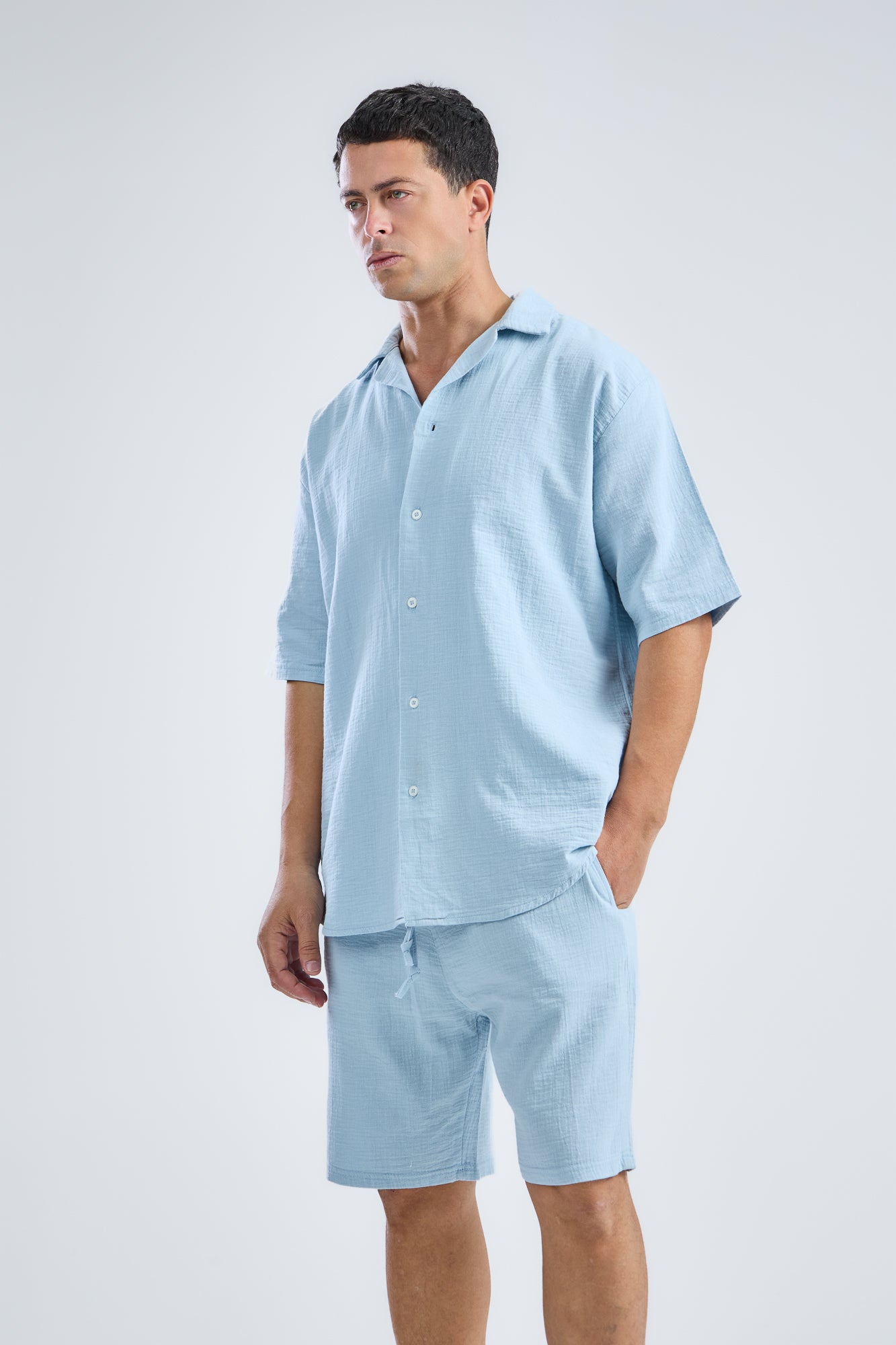 Shorts In Mid With Shirt in Natural