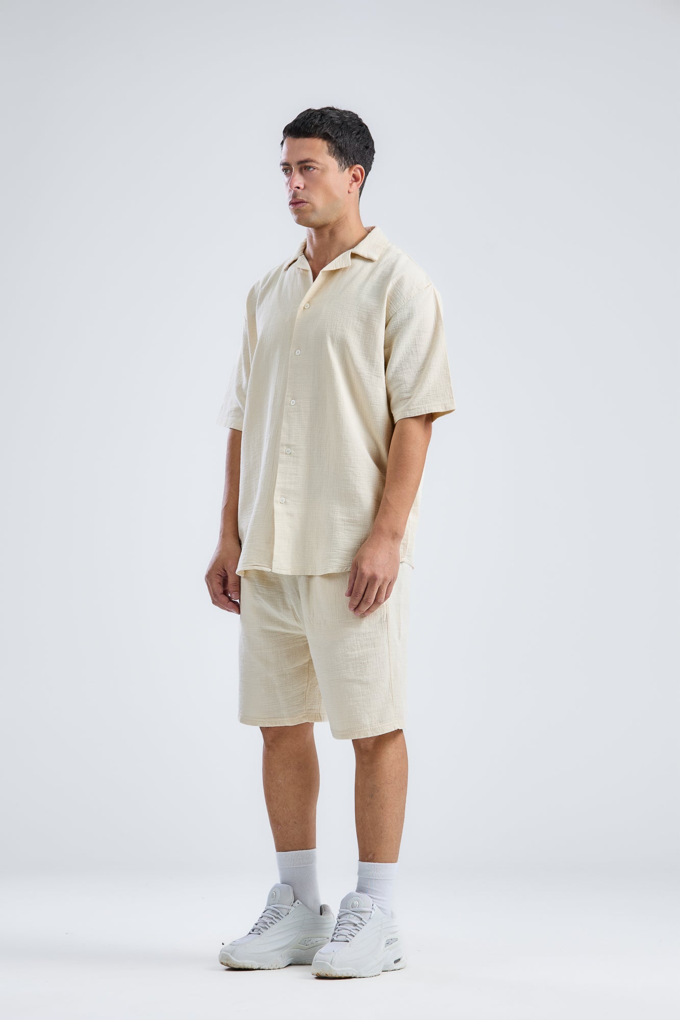Shorts In Mid With Shirt in Natural