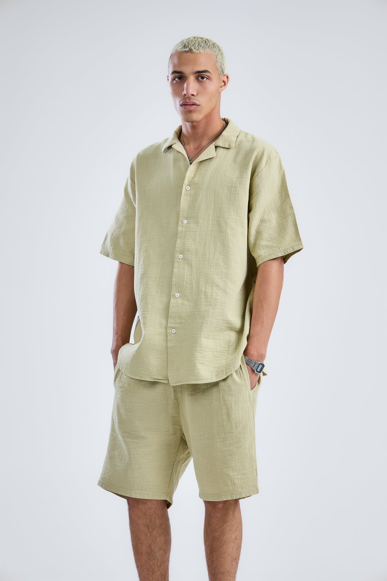 Shorts In Mid With Shirt in Natural