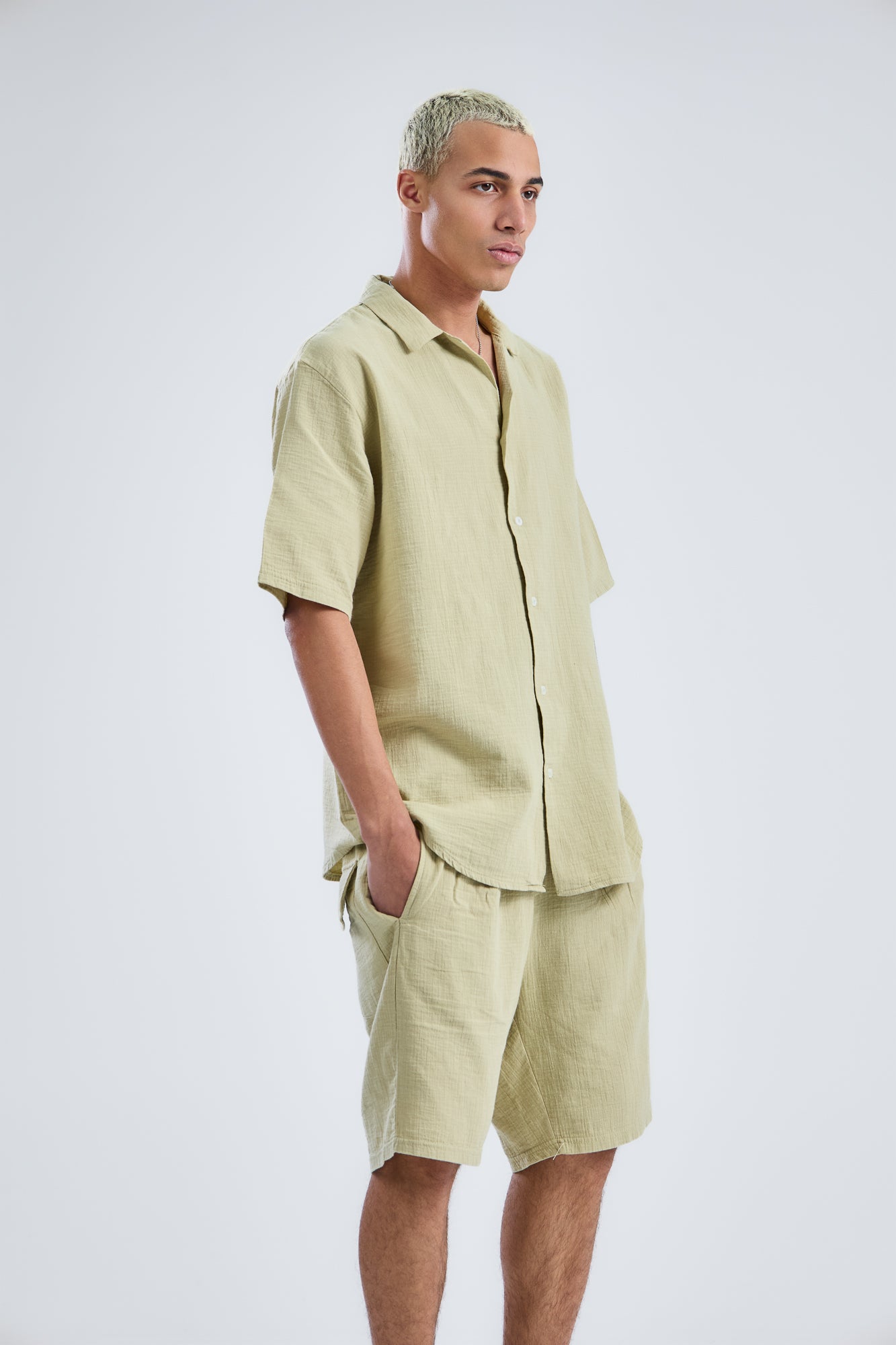 Shorts In Mid With Shirt in Natural