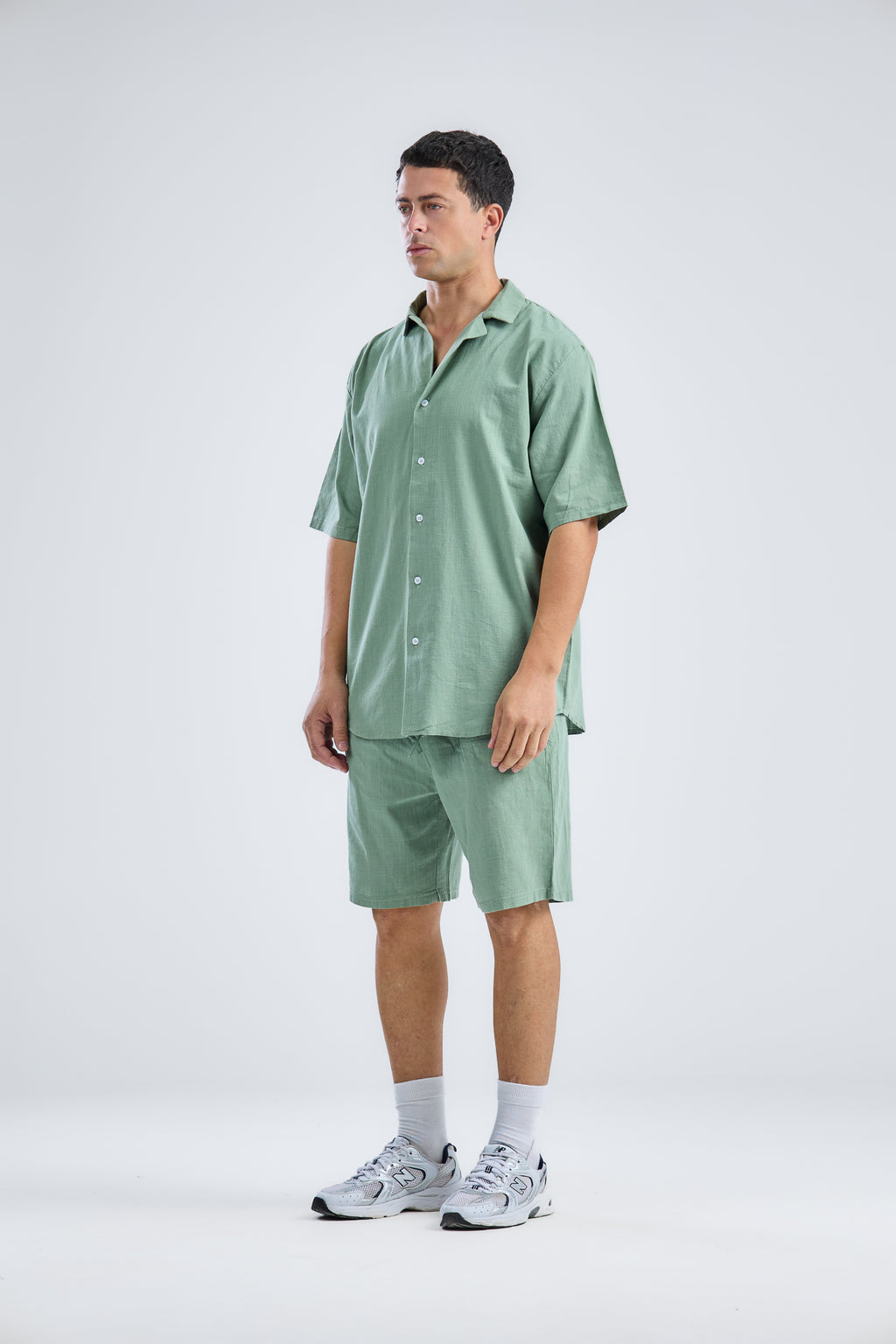 Shorts In Mid With Shirt in Natural