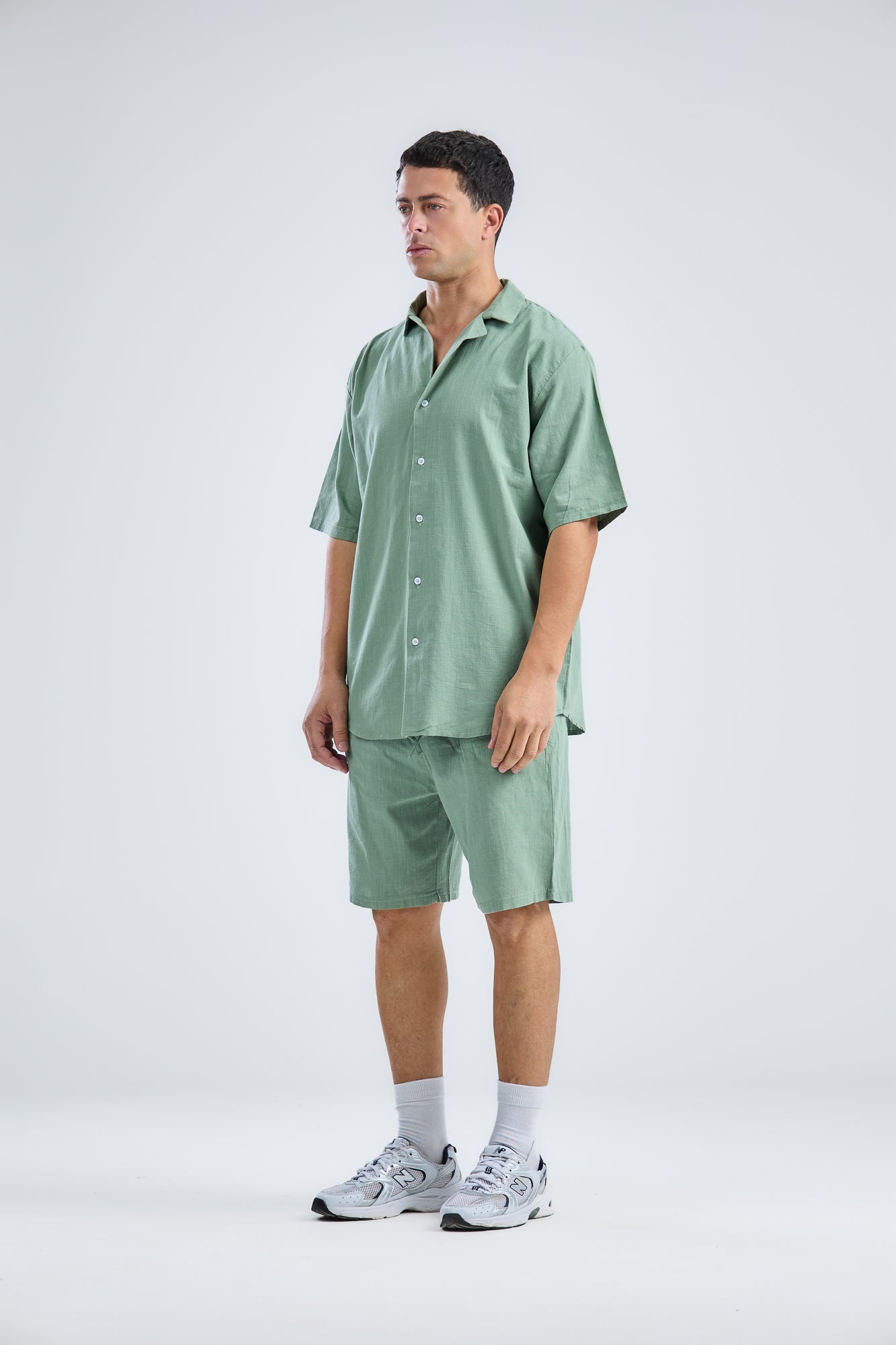 Shorts In Mid With Shirt in Natural