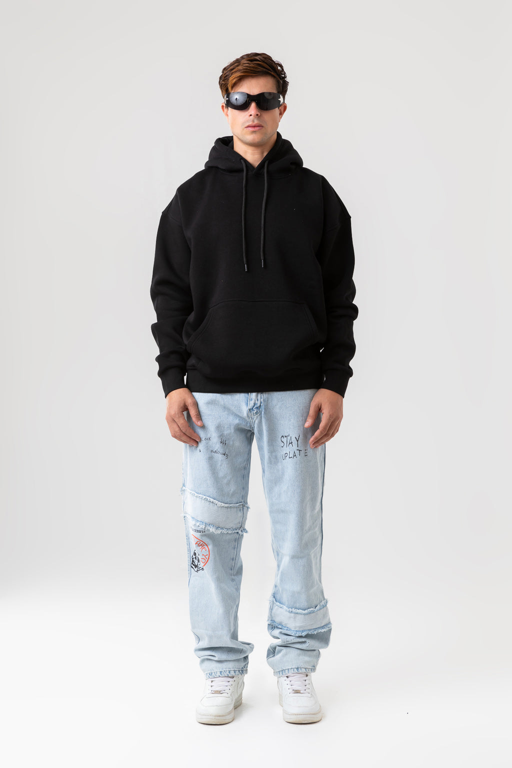 PRINTED WIDE LEG JEANS